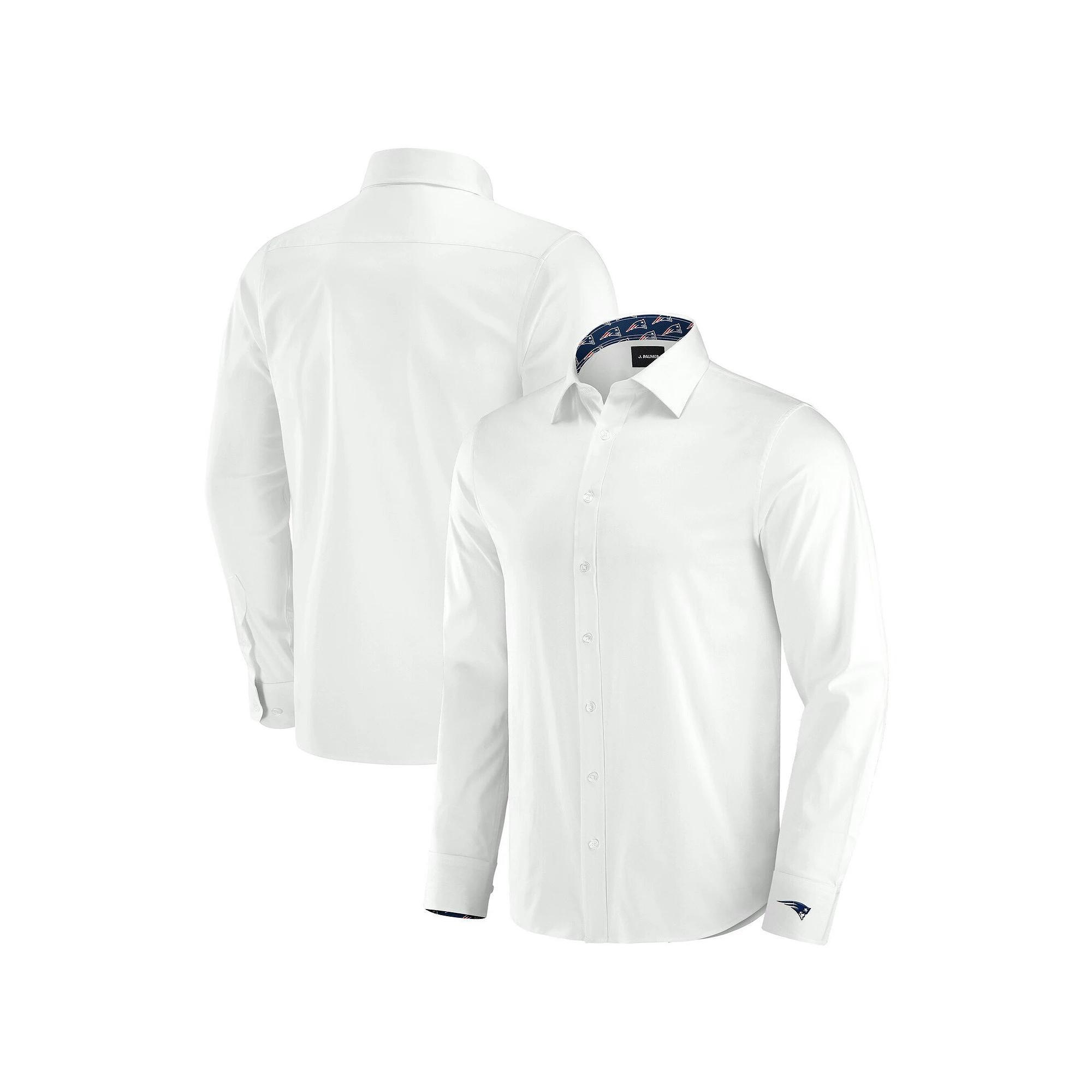 Men's J. Palmer White New York Jets Man-In-Motion Long Sleeve Button-Up Dress Shirt, Size: Small Product Image
