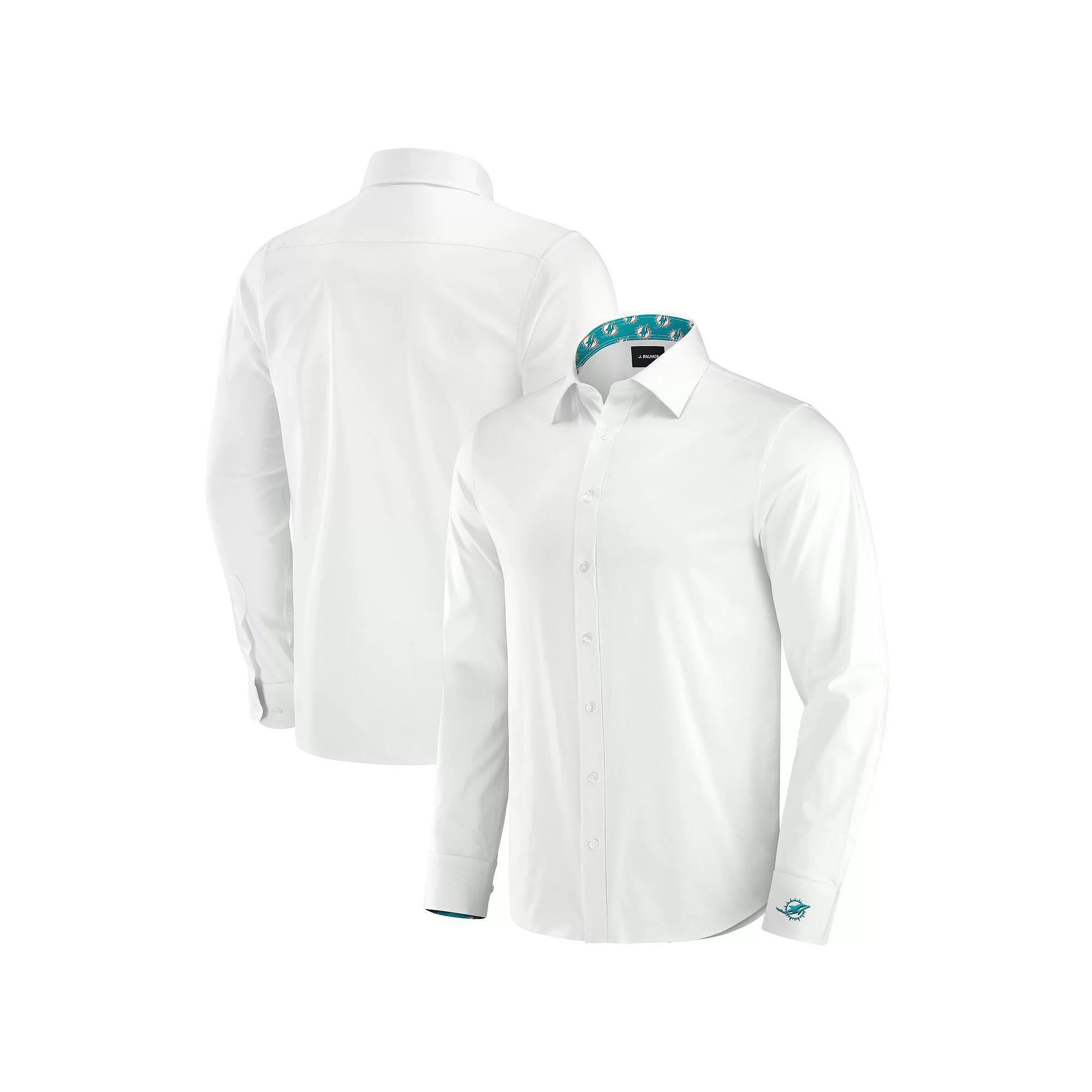 Men's J. Palmer White New York Jets Man-In-Motion Long Sleeve Button-Up Dress Shirt, Size: Small Product Image