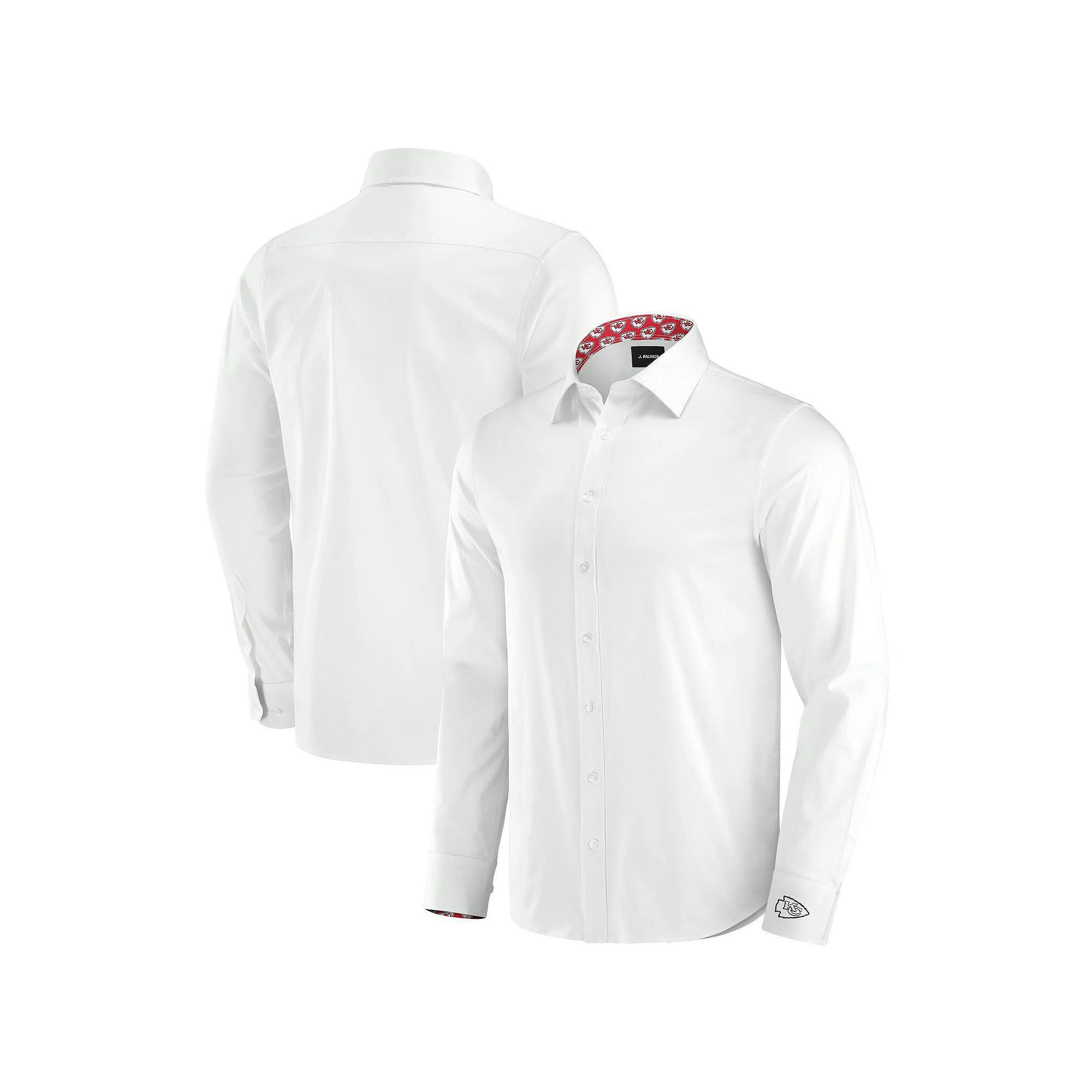 Men's J. Palmer White New York Jets Man-In-Motion Long Sleeve Button-Up Dress Shirt, Size: Small Product Image
