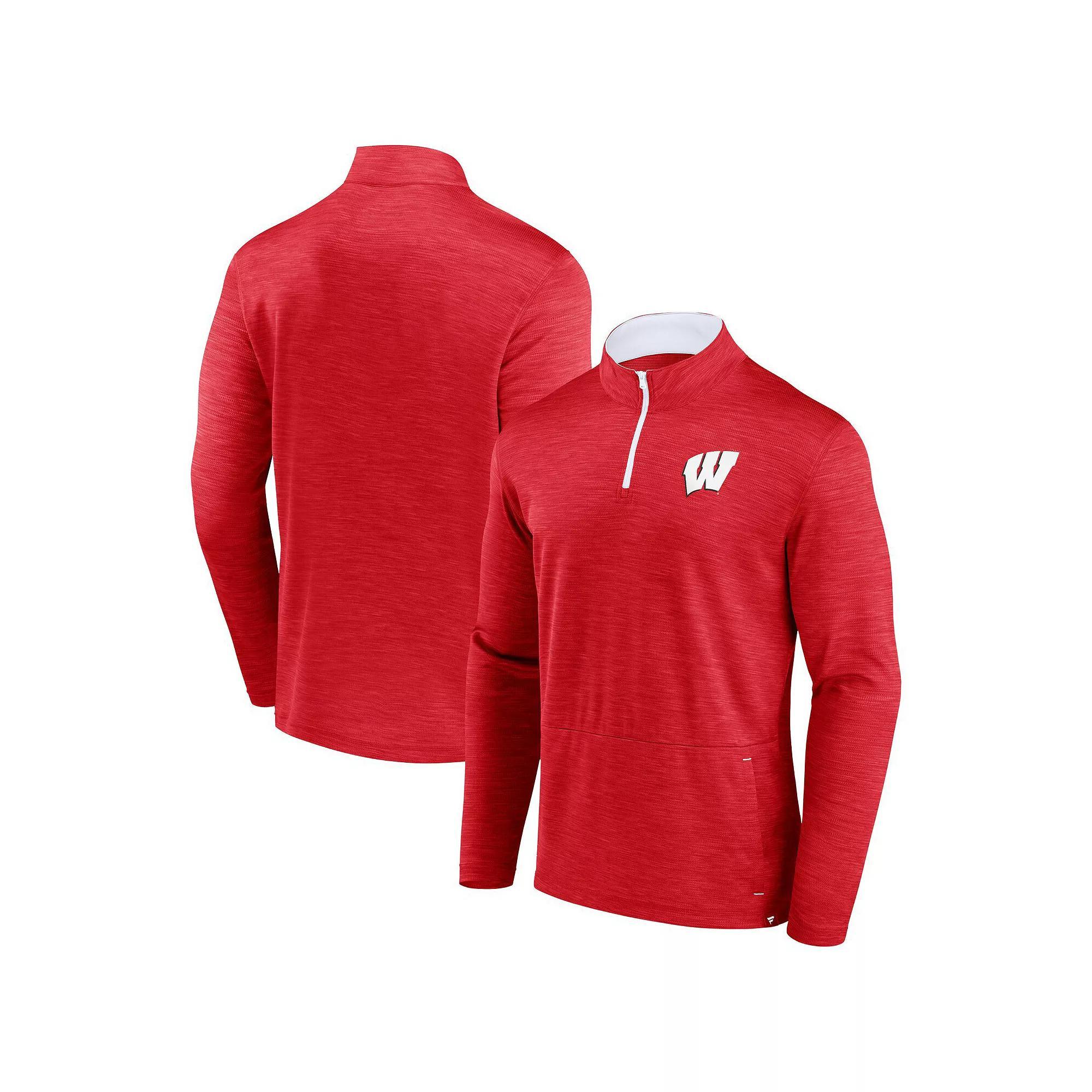 Men's Fanatics Branded Red Wisconsin Badgers Classic Homefield Quarter-Zip Top, Size: Large Product Image