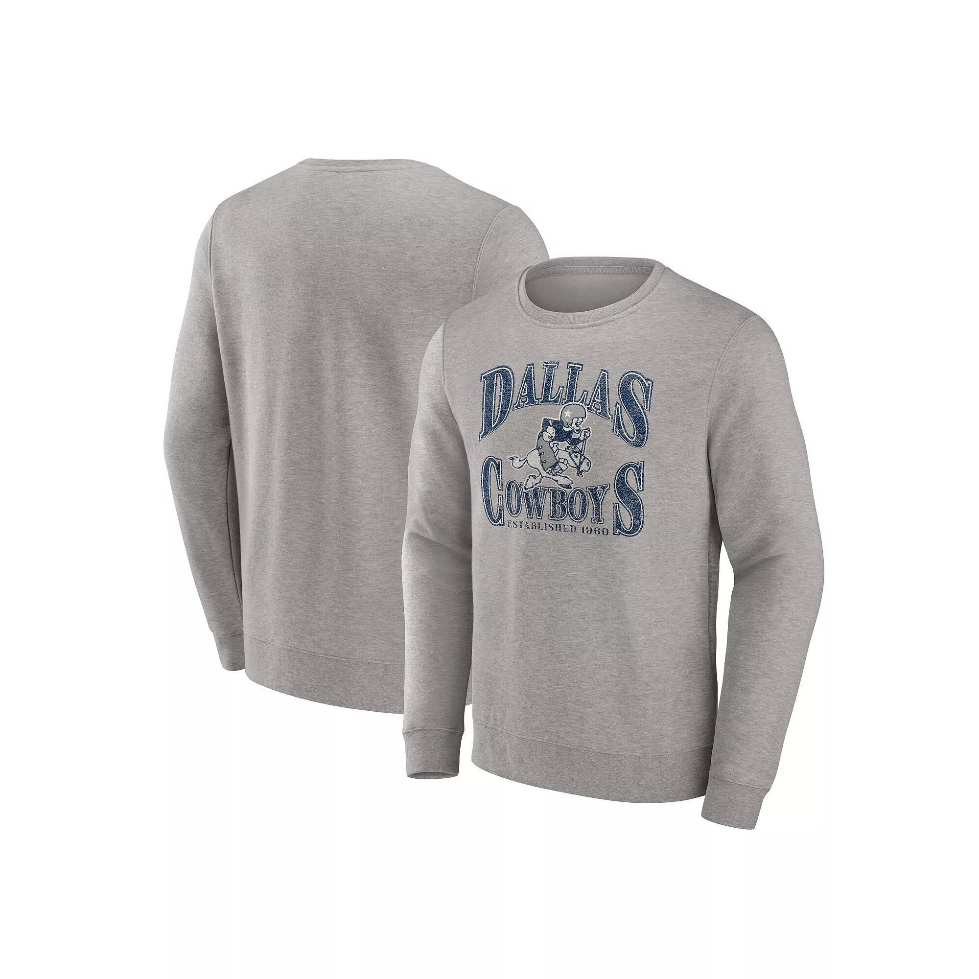 Men's Fanatics Branded Heather Charcoal Dallas Cowboys Playability Pullover Sweatshirt, Size: 3XL Product Image