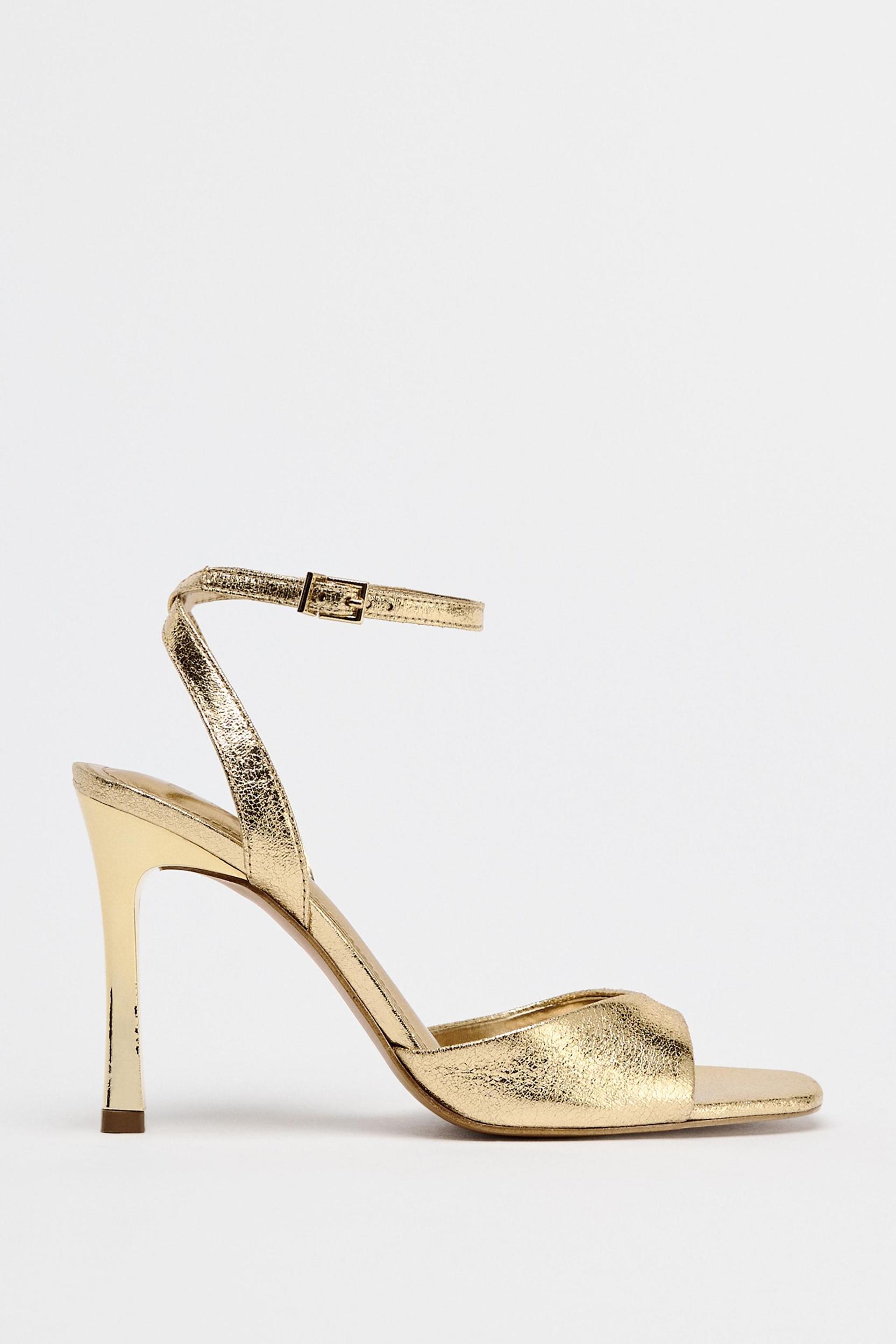 PATENT EFFECT HEELED SANDALS Product Image