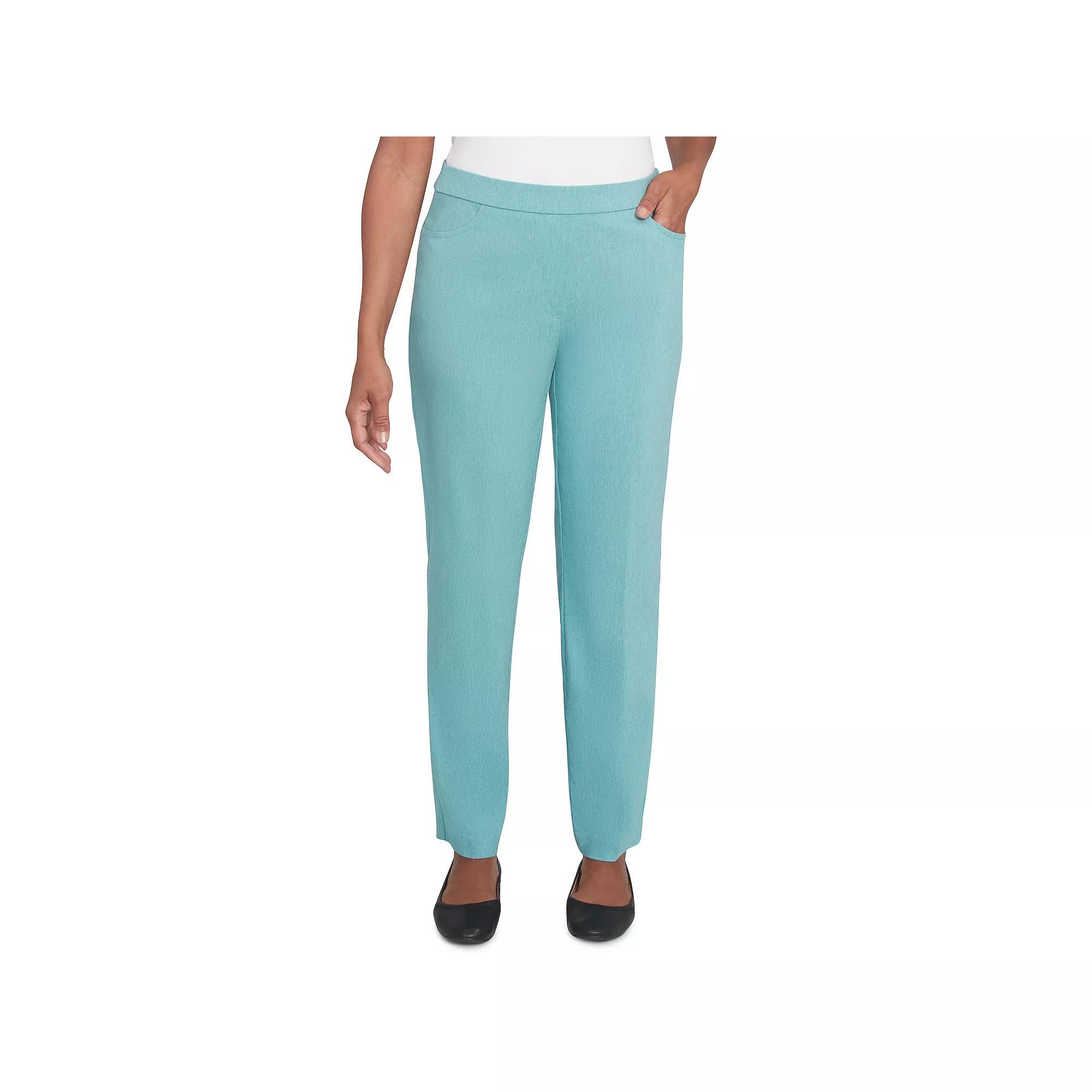 Women's Alfred Dunner Victoria Pull-On Millennium Short Length Pants, Size: 14, Seafoam Product Image