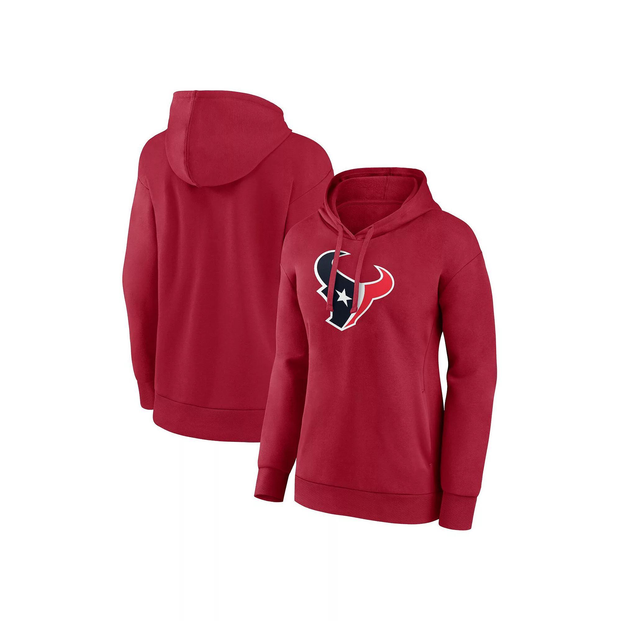 Women's Fanatics  Red Houston Texans  Primary Logo Pullover Hoodie, Size: Large Product Image