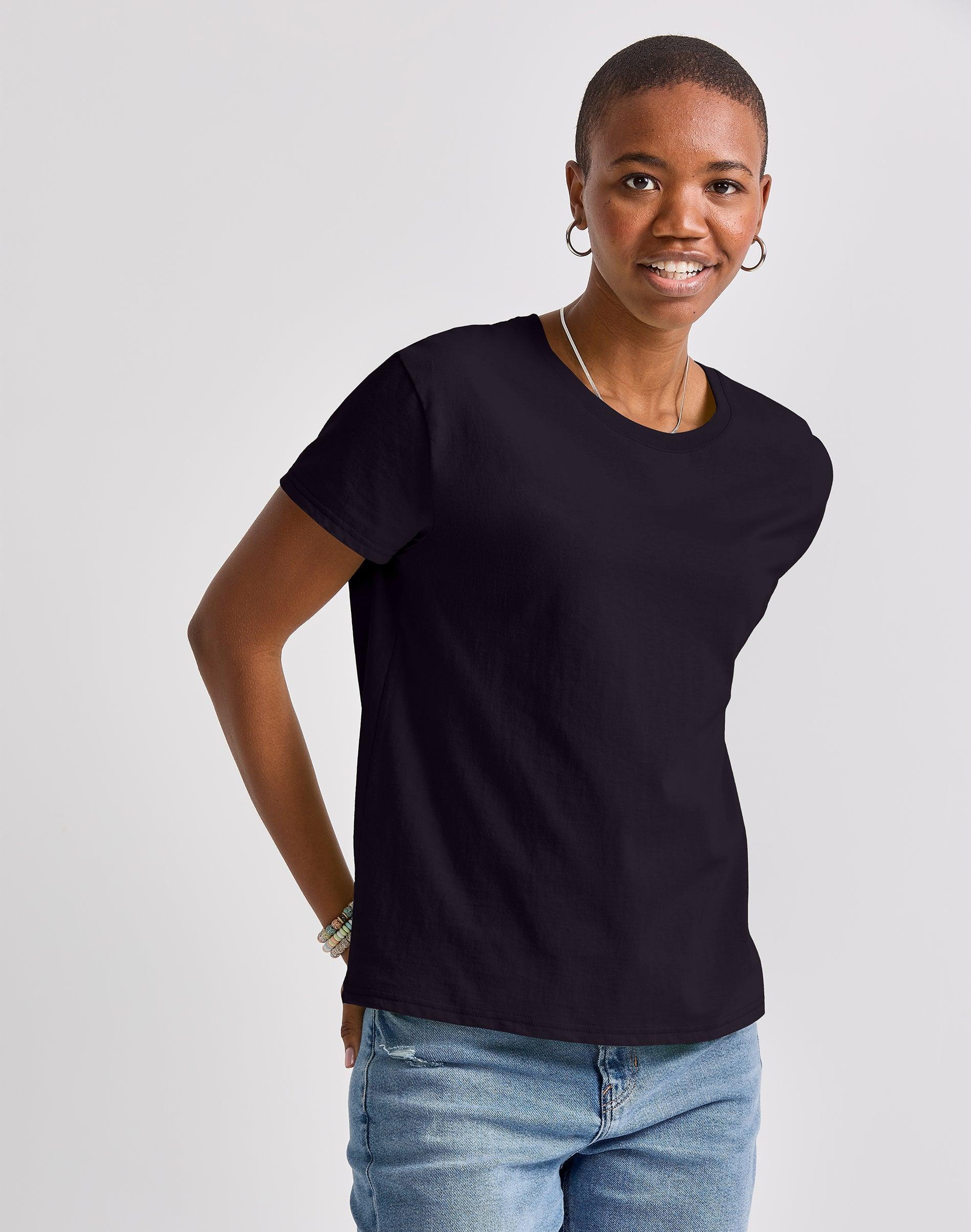 Hanes Essentials Womens Cotton T-Shirt, Oversized Fit Happy Spring Green M Product Image