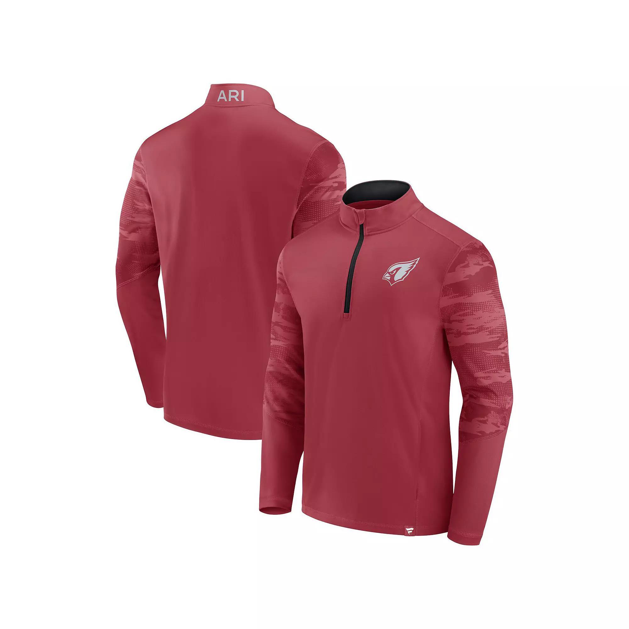 Men's Fanatics Cardinal Arizona Cardinals Defender Quarter-Zip Sweatshirt, Size: XL, Red Product Image