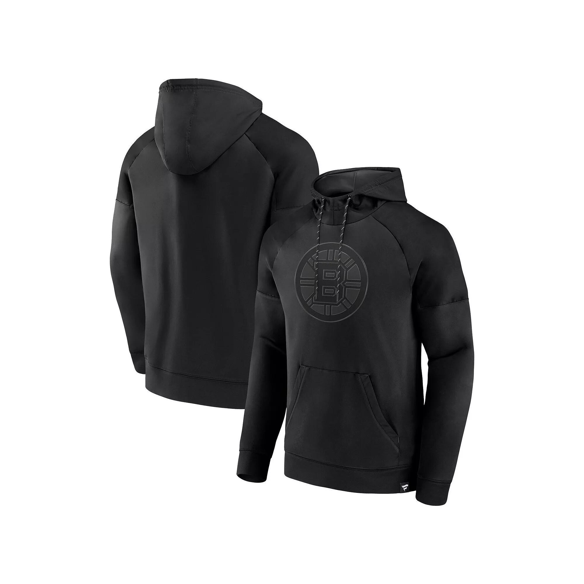 Mens Fanatics San Jose Sharks Black Ice Defender Raglan Pullover Hoodie Product Image