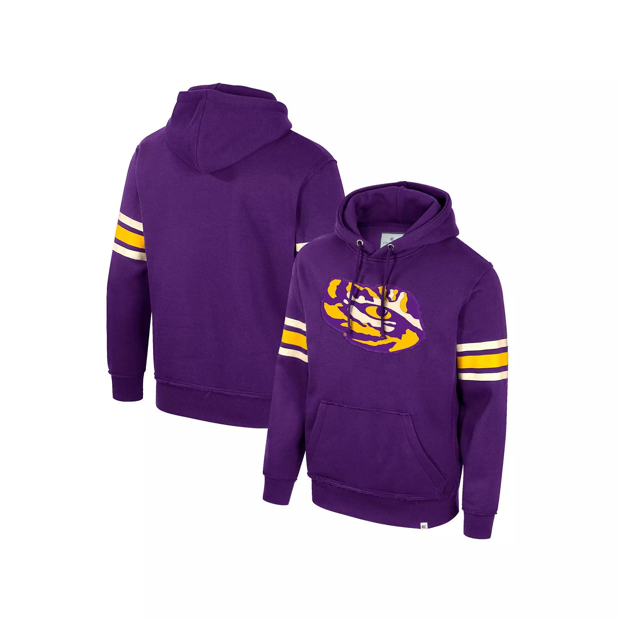 Men's Colosseum Purple LSU Tigers Saluting Pullover Hoodie, Size: 2XL Product Image