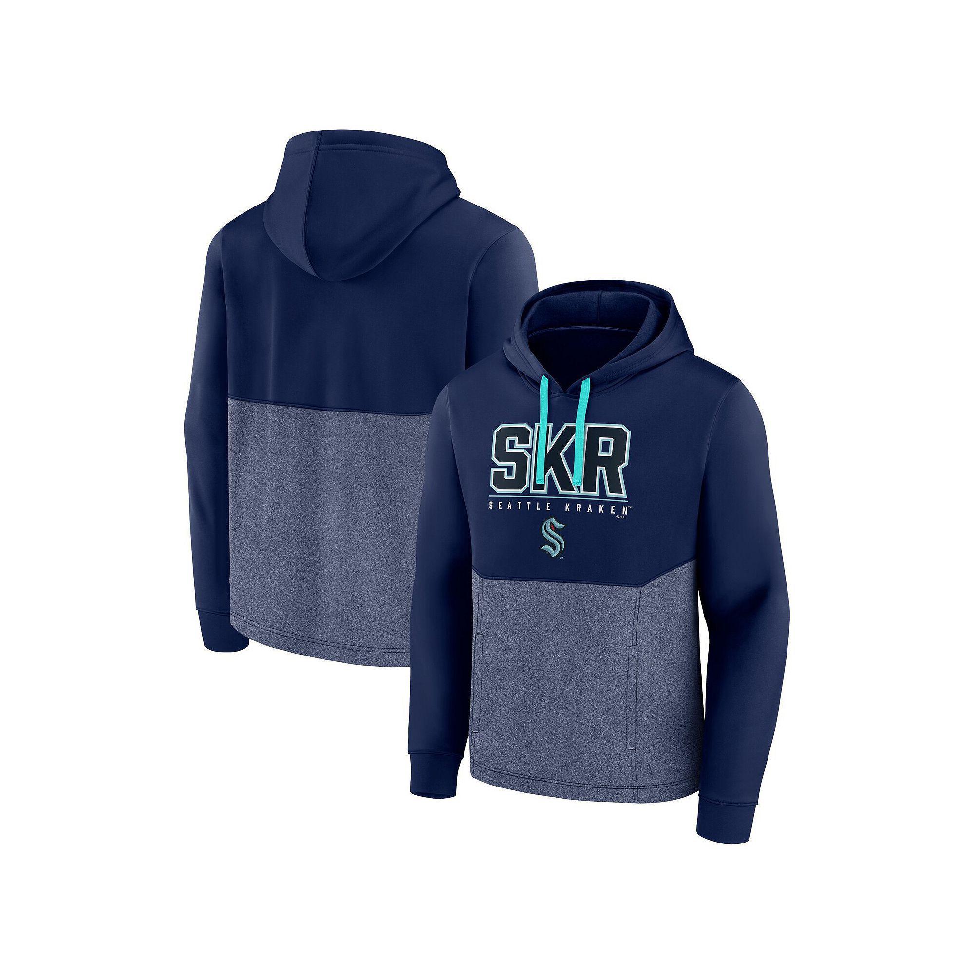 Men's Fanatics Branded Deep Sea Blue Seattle Kraken Successful Tri-Blend Pullover Hoodie, Size: XL, Krk Blue Product Image