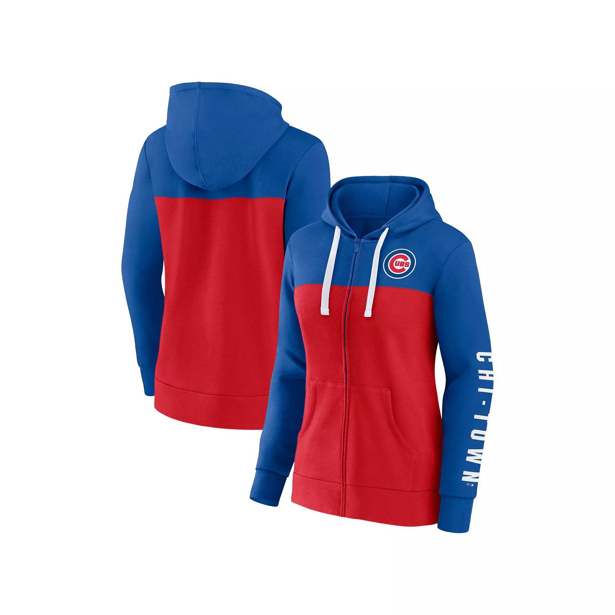 Womens Fanatics Branded Royal/Red Chicago Cubs Take The Field Colorblocked Hoodie Full-Zip Jacket Product Image