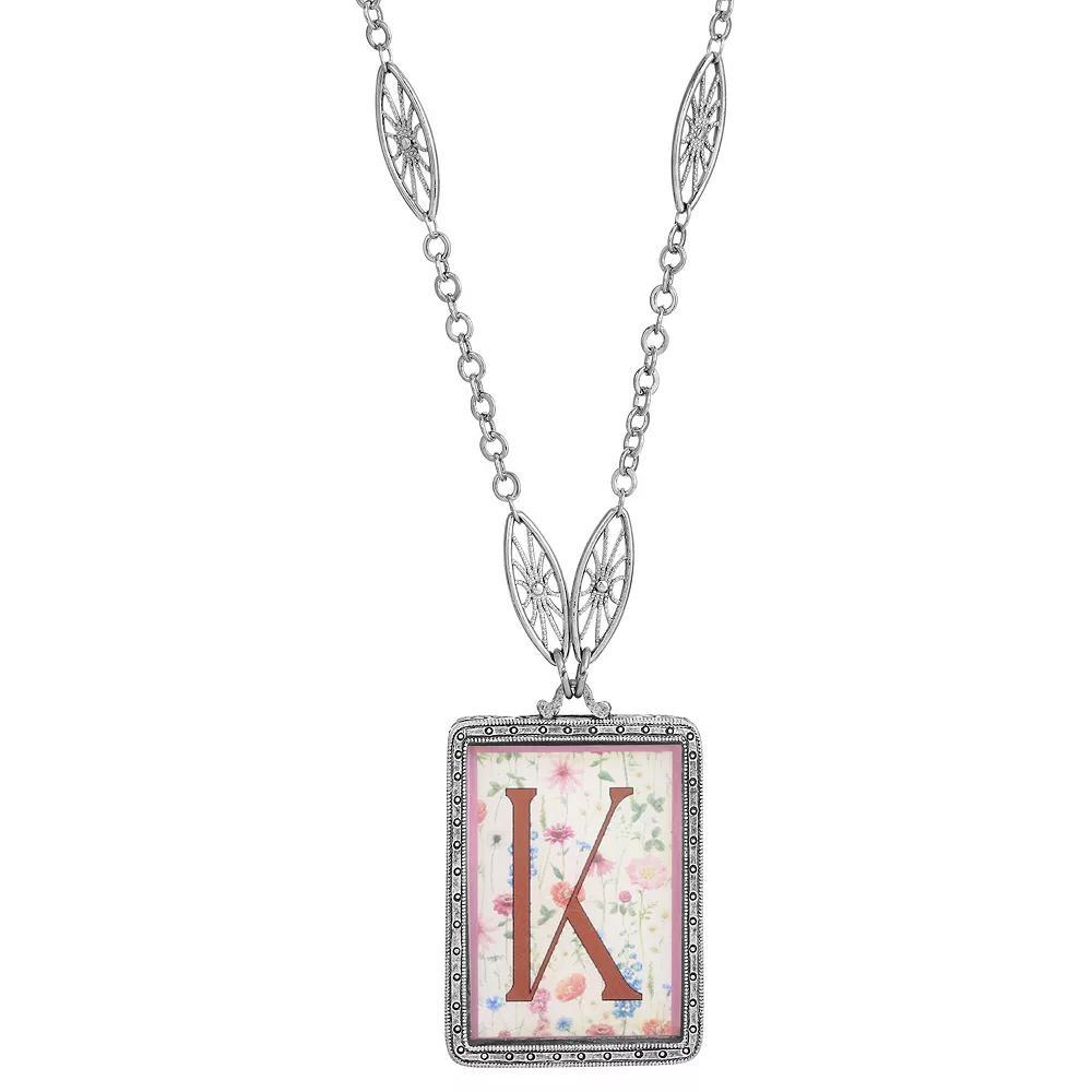 1928 Floral Motif Initial Pendant, Women's, G Product Image
