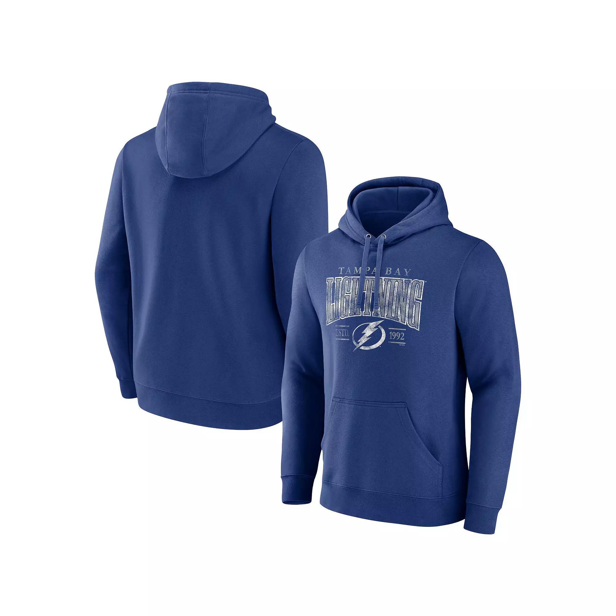 Men's Fanatics Branded Blue Tampa Bay Lightning Dynasty Pullover Hoodie, Size: 4XL, Lgh Blue Product Image