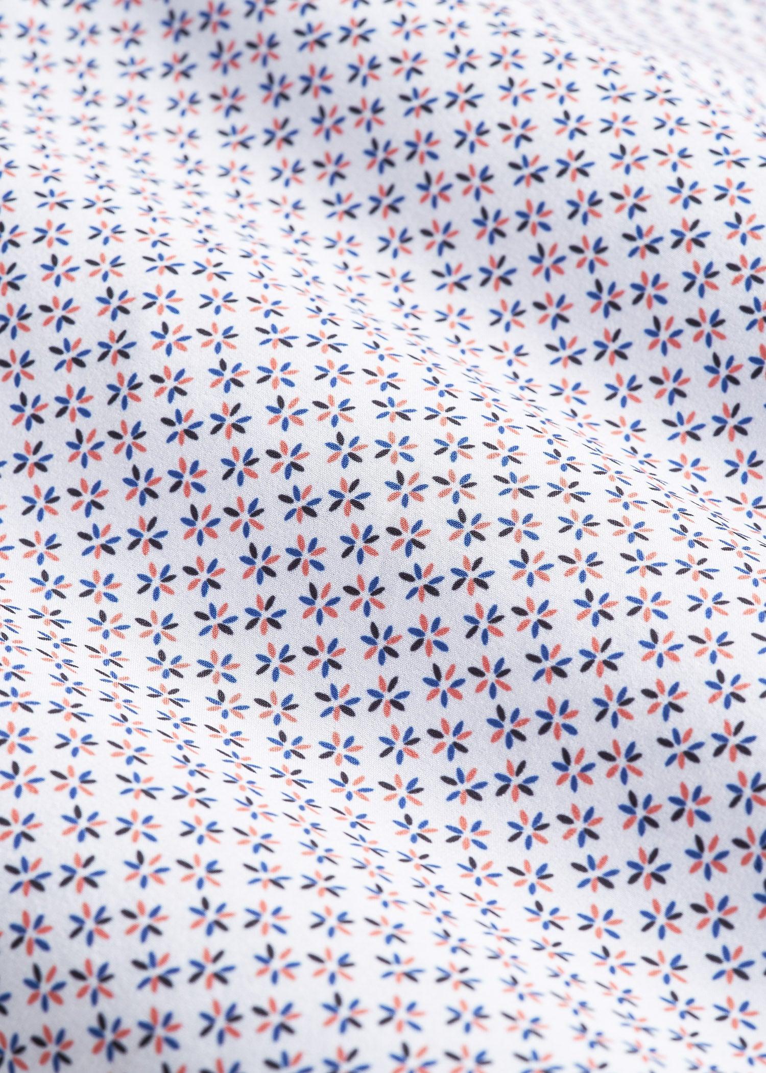 Traveler Stretch Dress Shirt for Tall Men in Blue and Apricot Mini Floral Product Image