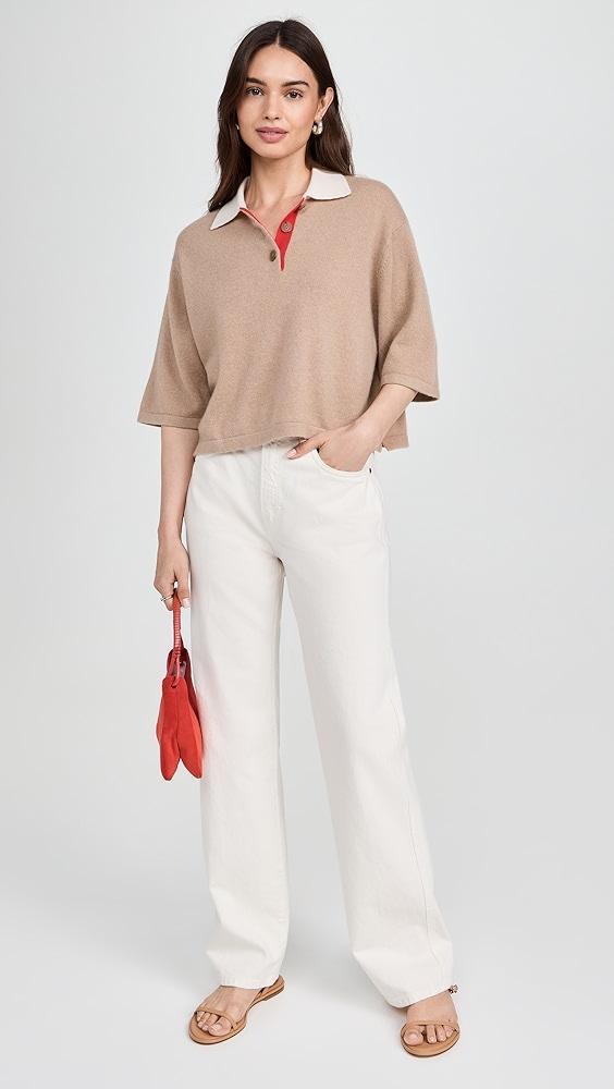 White + Warren Cashmere Cropped Polo | Shopbop Product Image