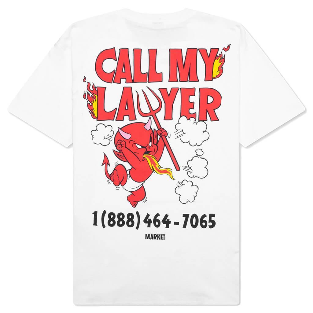 Market x Hot Stuff Call My Lawyer S/S T-Shirt - White Male Product Image