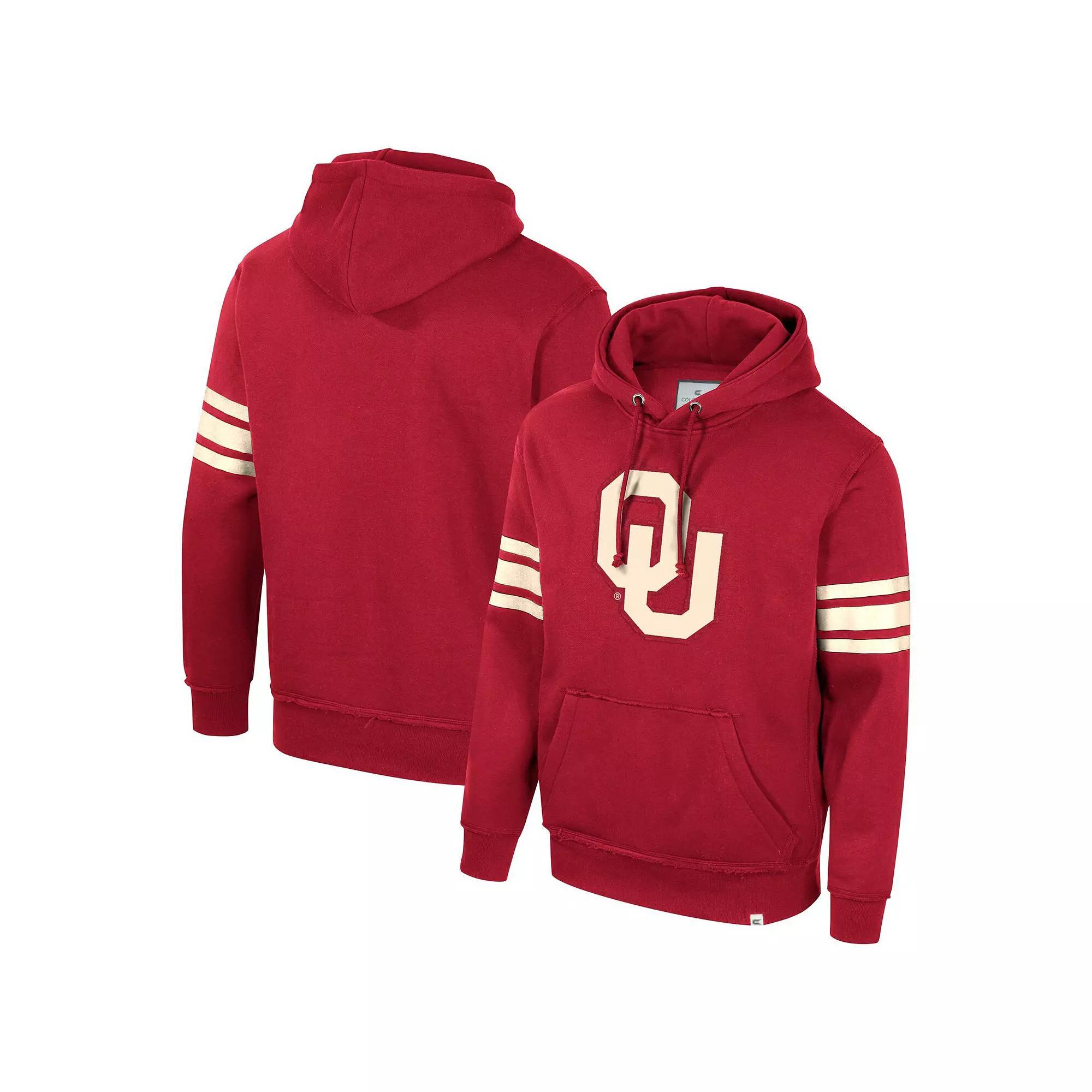 Men's Colosseum Crimson Oklahoma Sooners Saluting Pullover Hoodie, Size: Small, Red Product Image