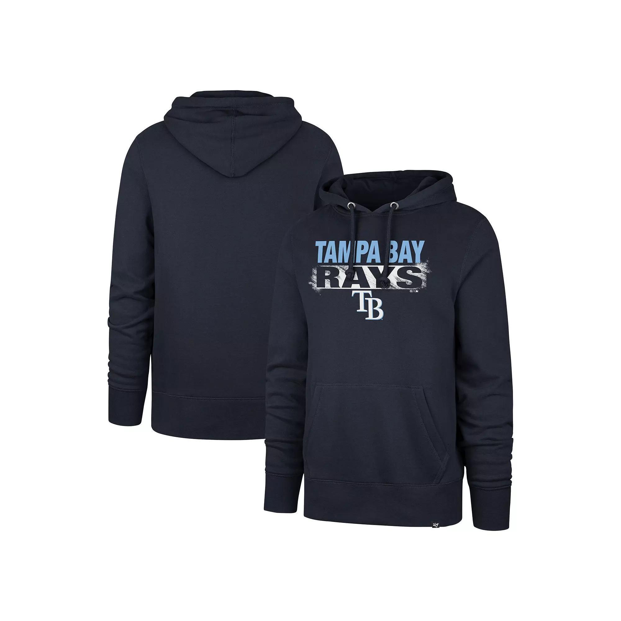 Men's '47 Navy Tampa Bay Rays Base Slide Headline Pullover Hoodie, Size: 2XL, Blue Product Image