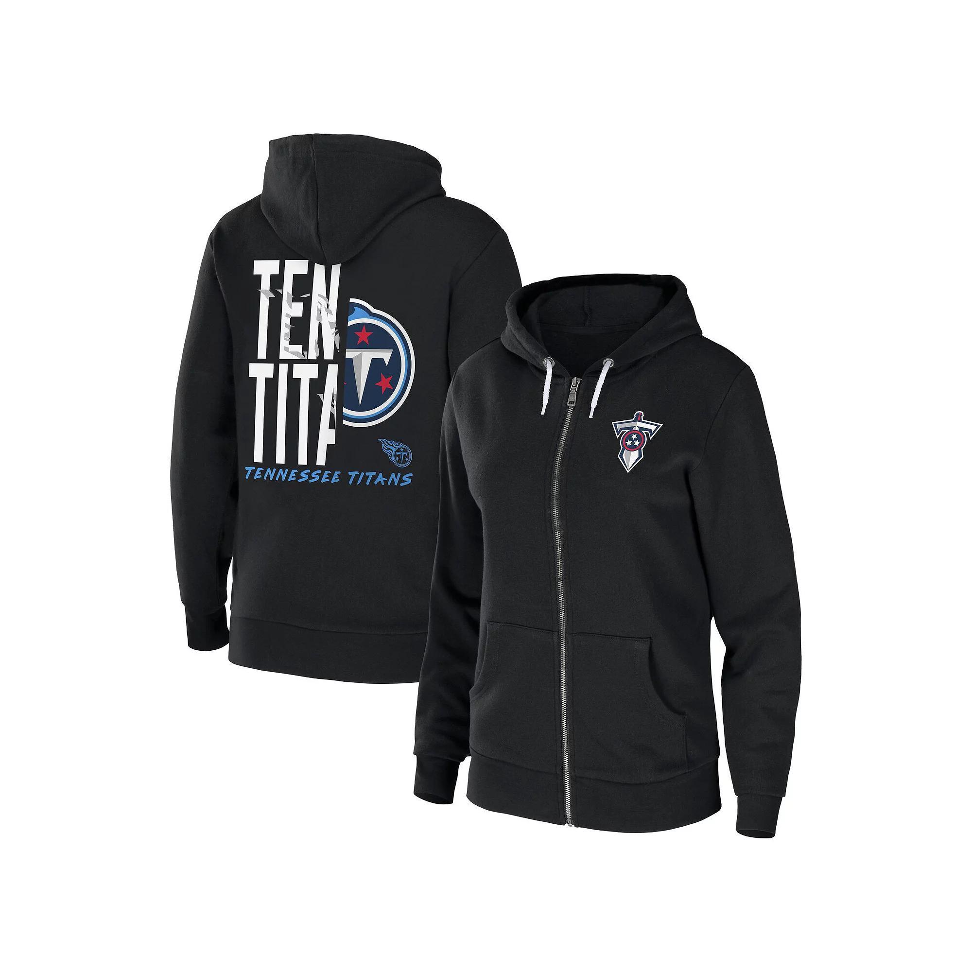 Women's WEAR by Erin Andrews Black Tennessee Titans Sponge Fleece Full-Zip Hoodie, Size: Small Product Image