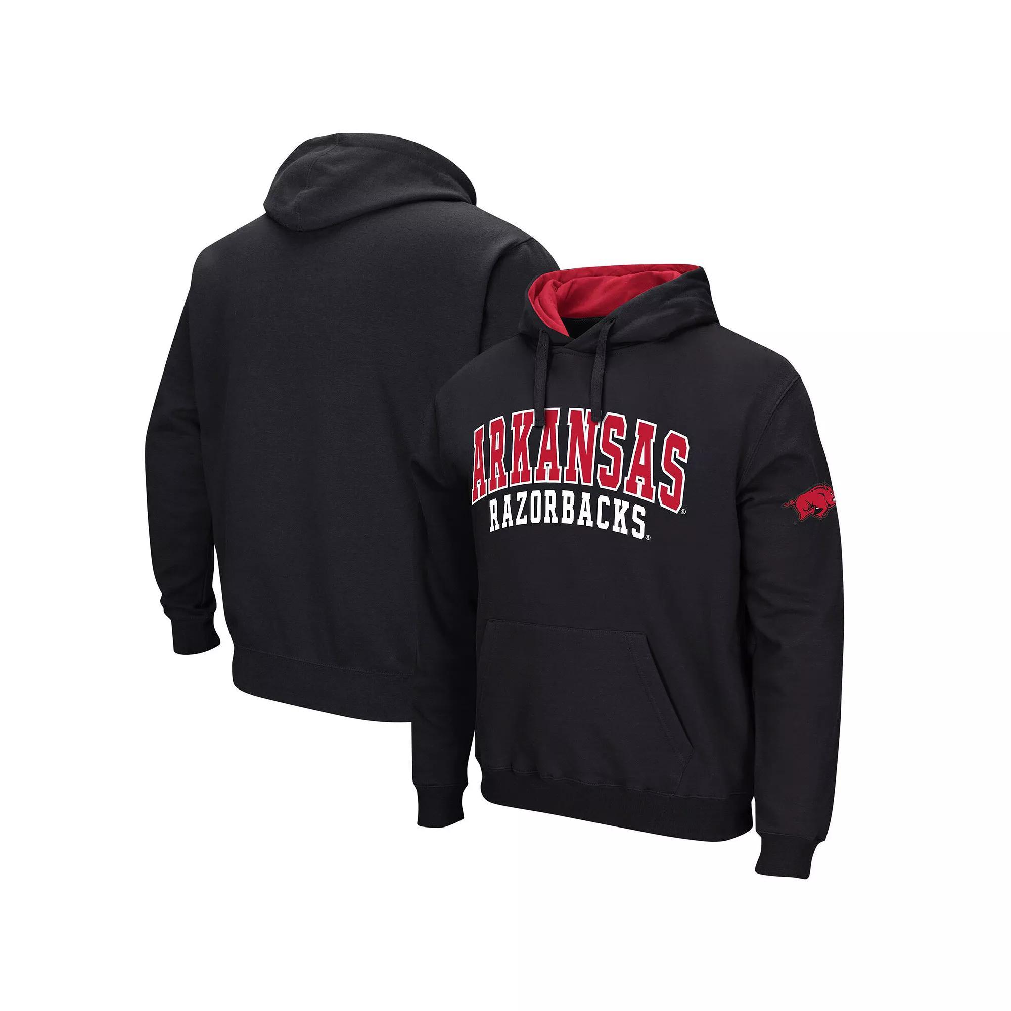 Men's Colosseum Black Arkansas Razorbacks Double Arch Pullover Hoodie, Size: XL Product Image