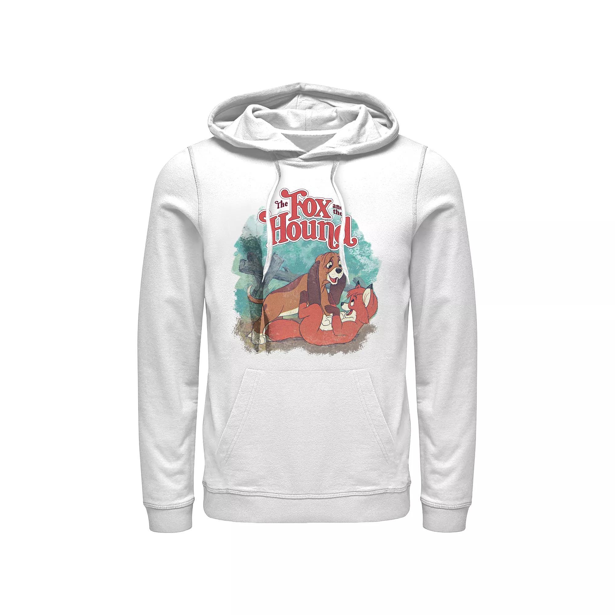 Disney's The Fox And The Hound Men's Graphic Hoodie, Size: XL, White Product Image