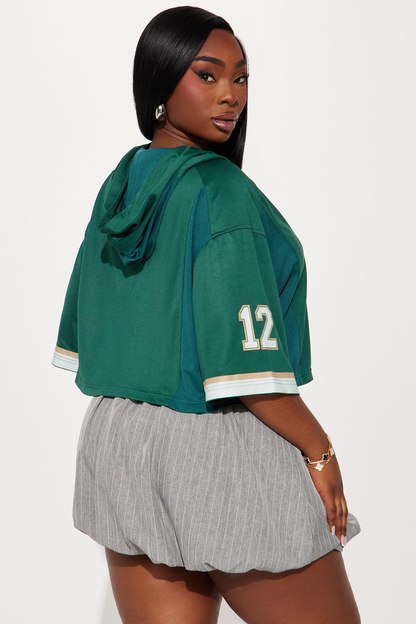 Your Biggest Fan Hooded Jersey - Green/combo Product Image