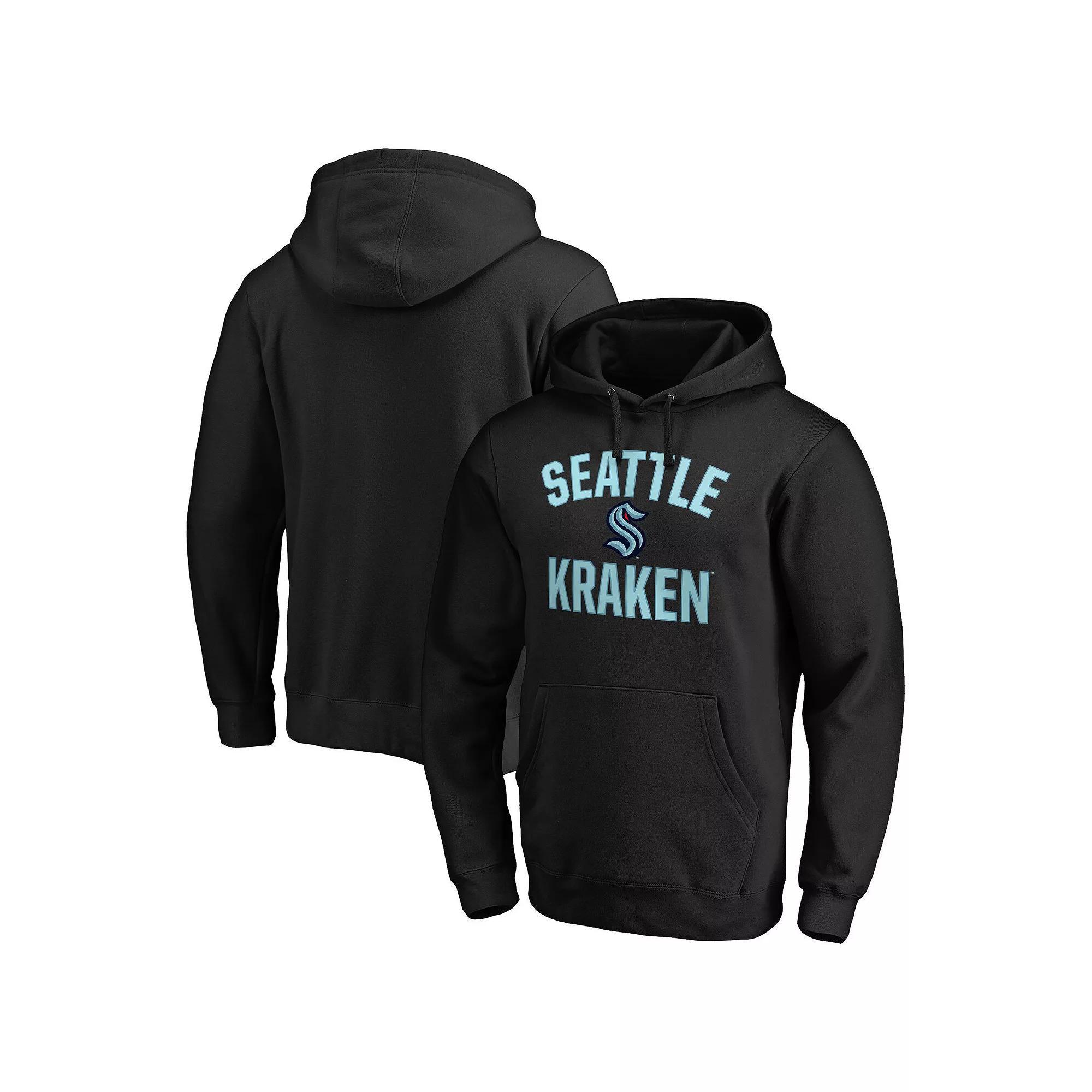 Men's Fanatics Branded Black Seattle Kraken Big & Tall Victory Arch Pullover Hoodie, Size: XLT, Krk Black Product Image