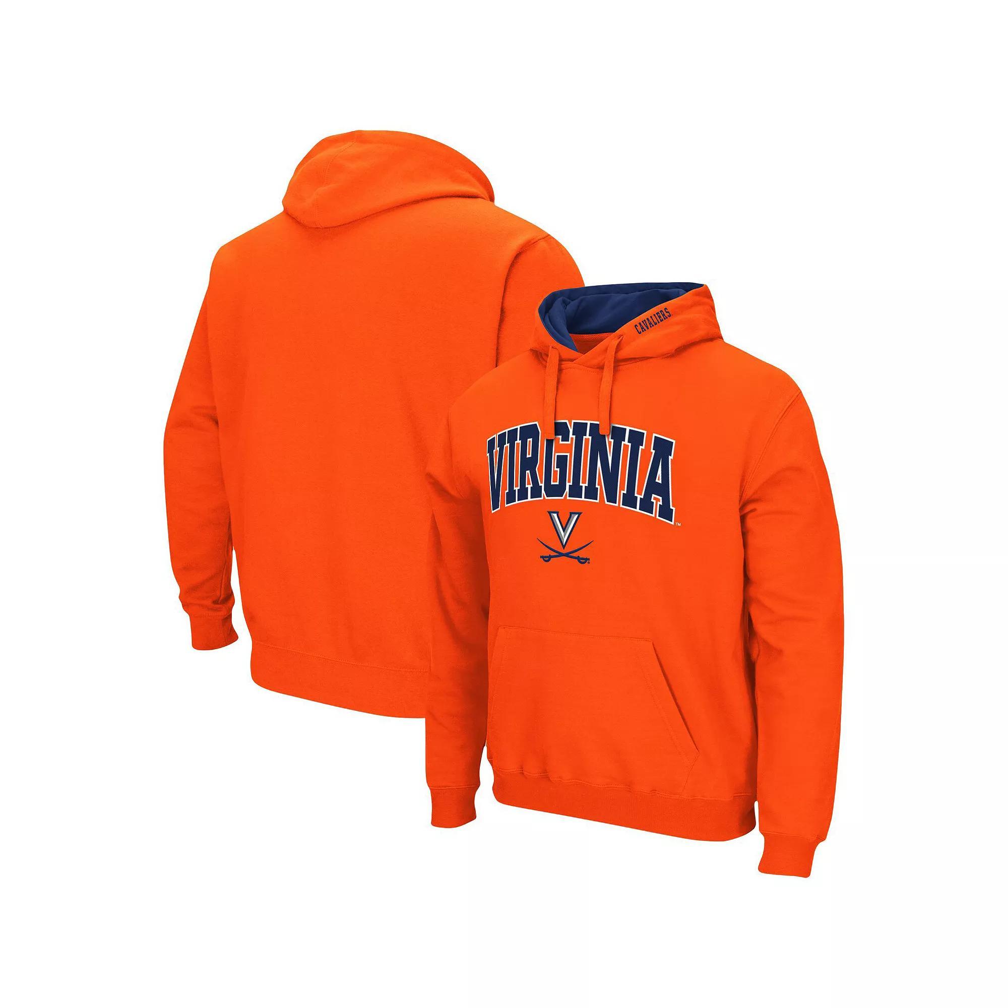 Men's Colosseum Orange Virginia Cavaliers Arch & Logo 3.0 Pullover Hoodie, Size: Small Product Image