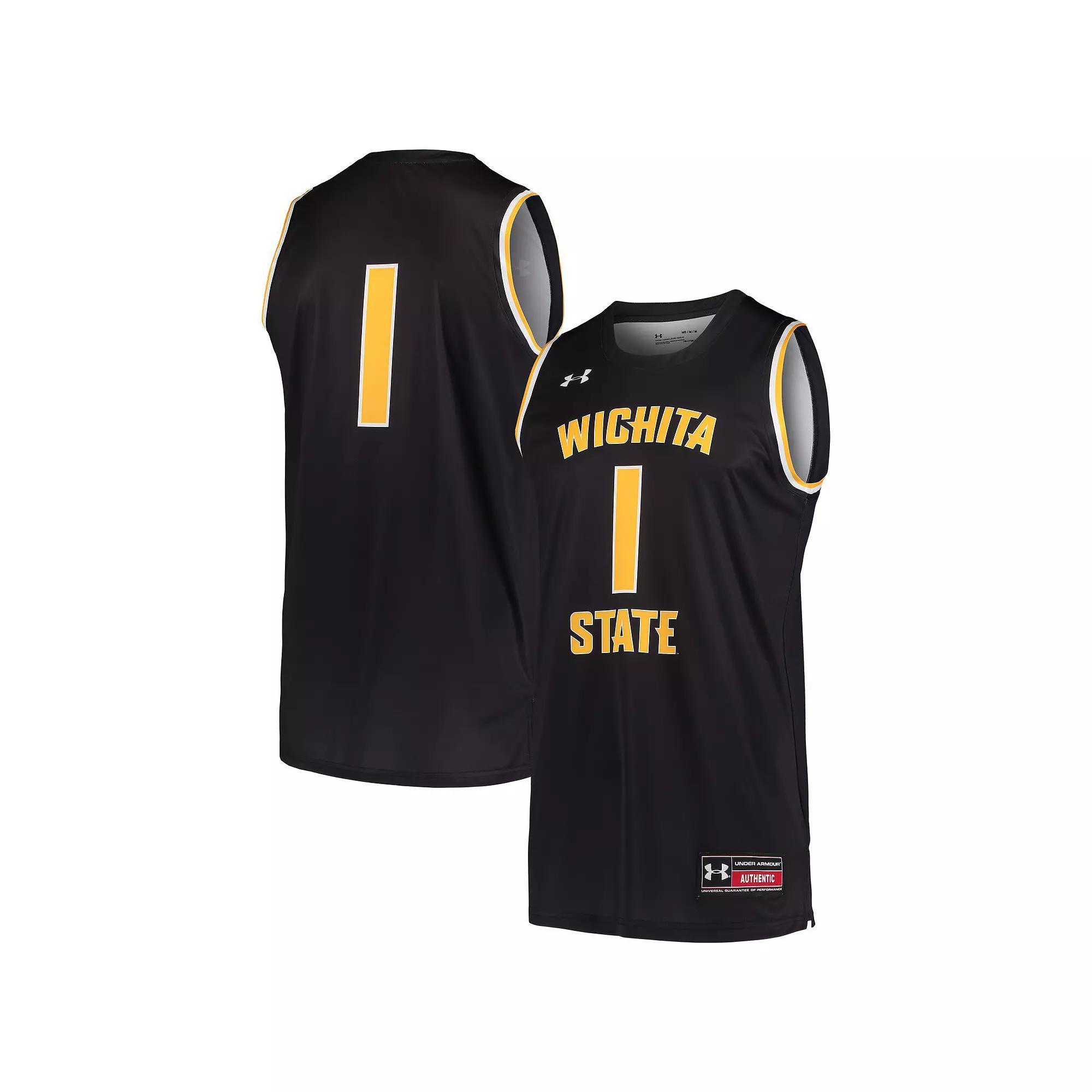 Mens Under Armour Black #1 Wichita State Shockers Basketball Replica Jersey Product Image