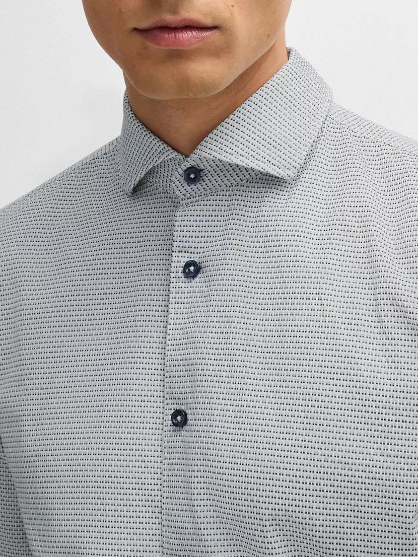 Casual-Fit Shirt in Structured Cotton Product Image