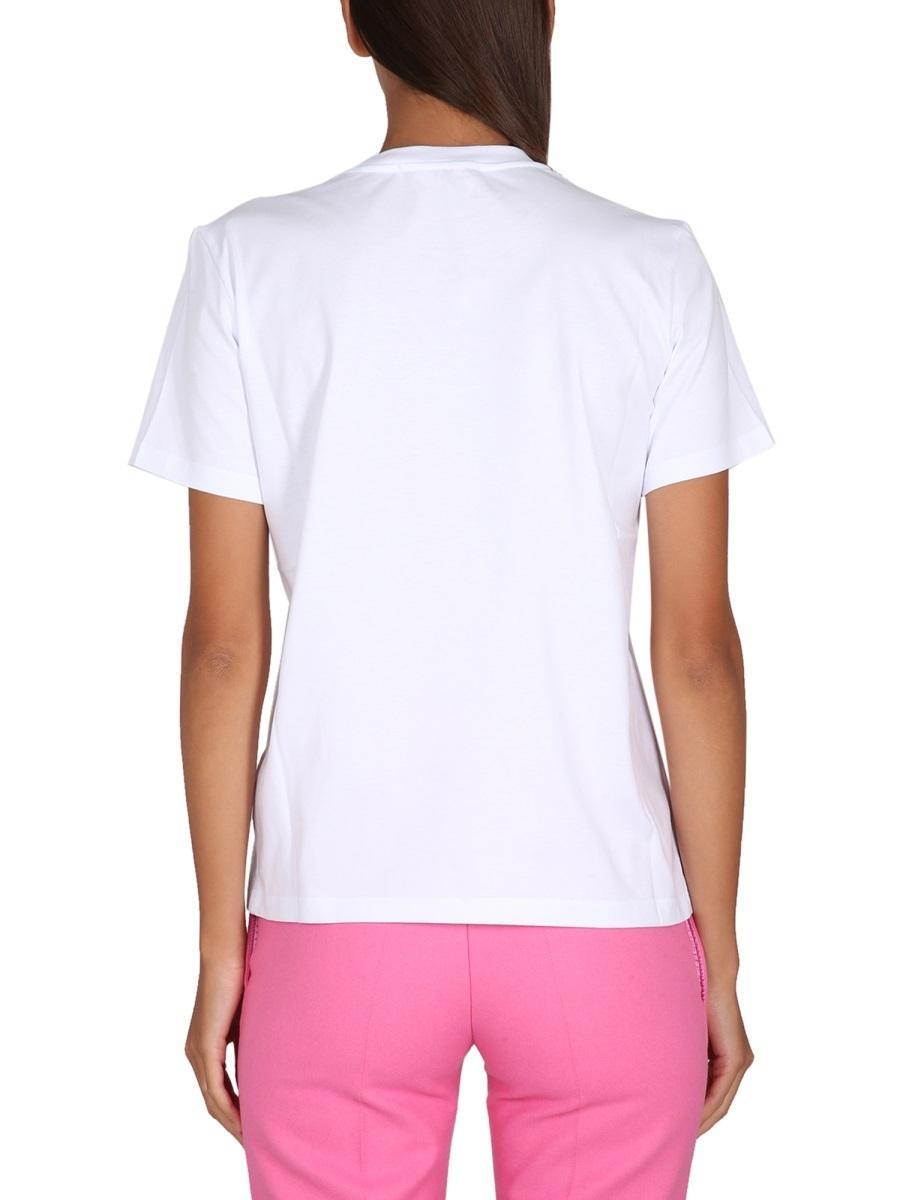 MSGM Graphic-print Cotton T-shirt In White Product Image