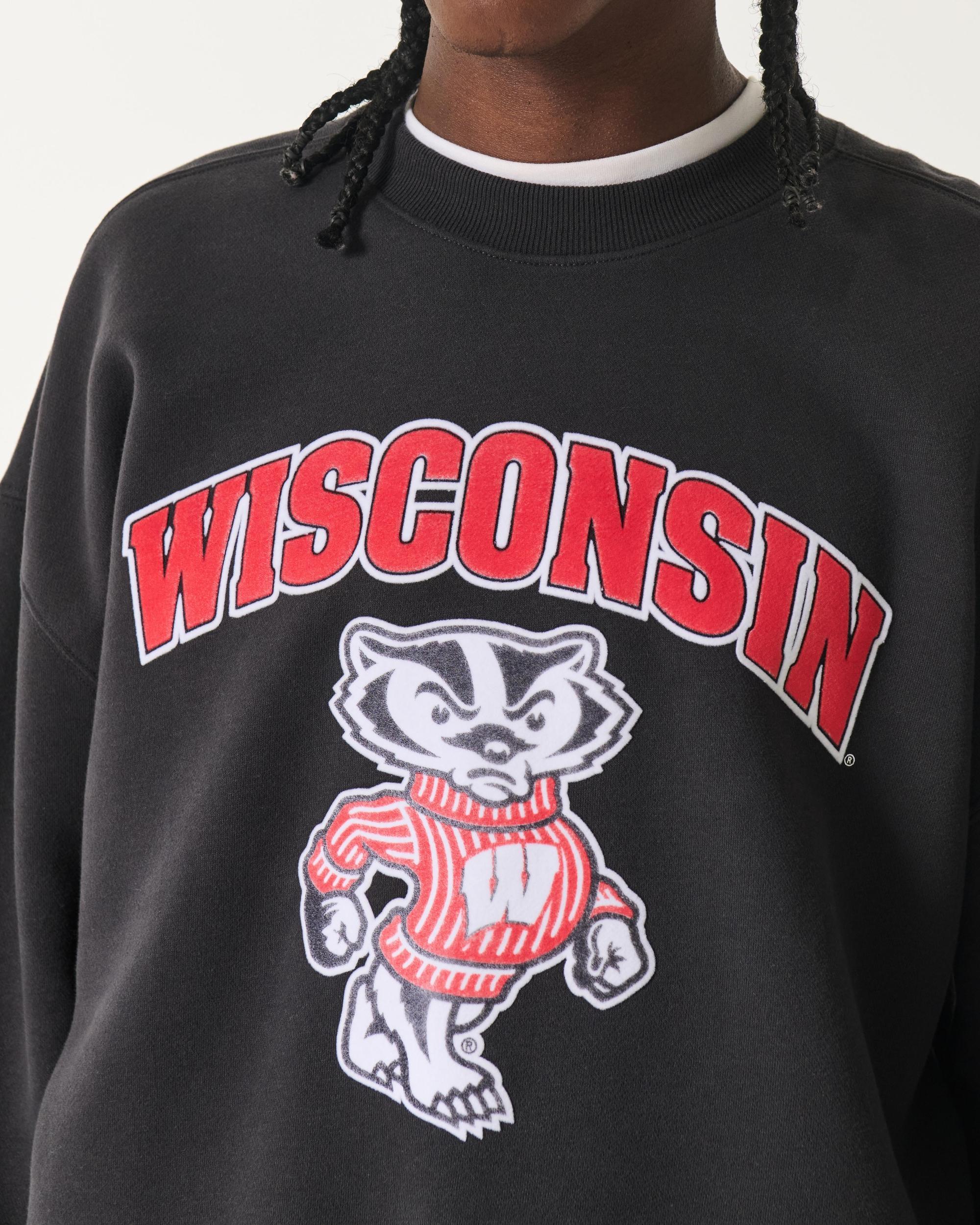 Boxy Indiana University Hoosiers Graphic Crew Sweatshirt Product Image