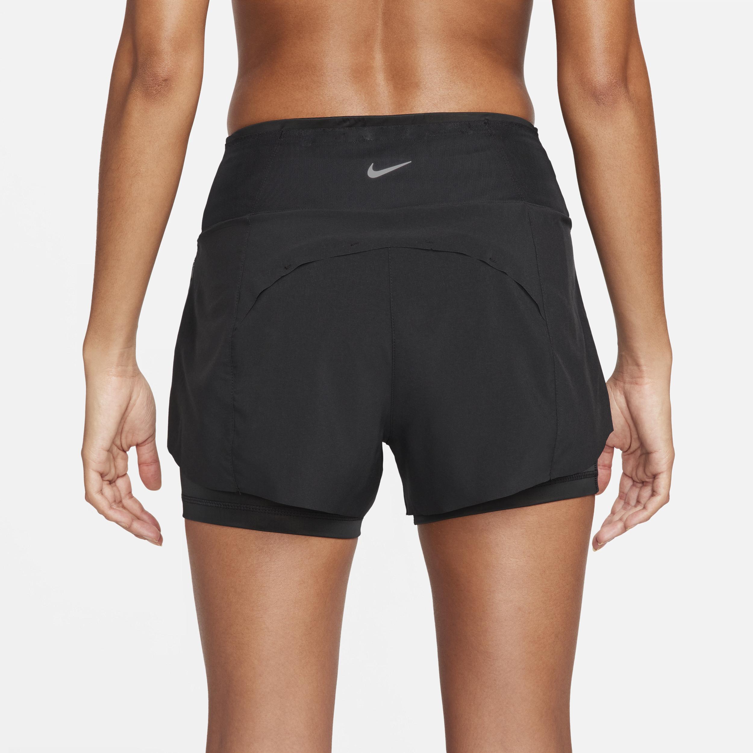 Nike Womens Dri-FIT Swift Mid-Rise 3 2-in-1 Running Shorts with Pockets Product Image