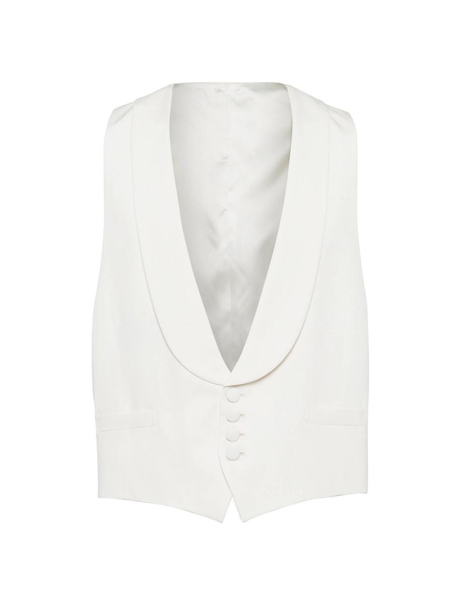 Mens Dlav Silk Twill Waistcoat with Shawl Lapels Product Image