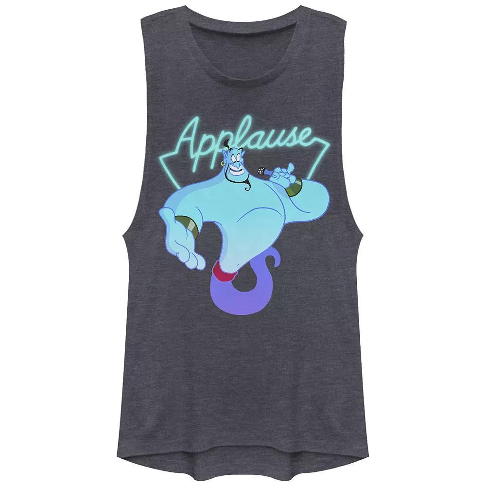 Disney's Aladdin Juniors' Genie Applause Sign Festival Muscle Tank, Women's, Size: XXL, Denim Grey Product Image