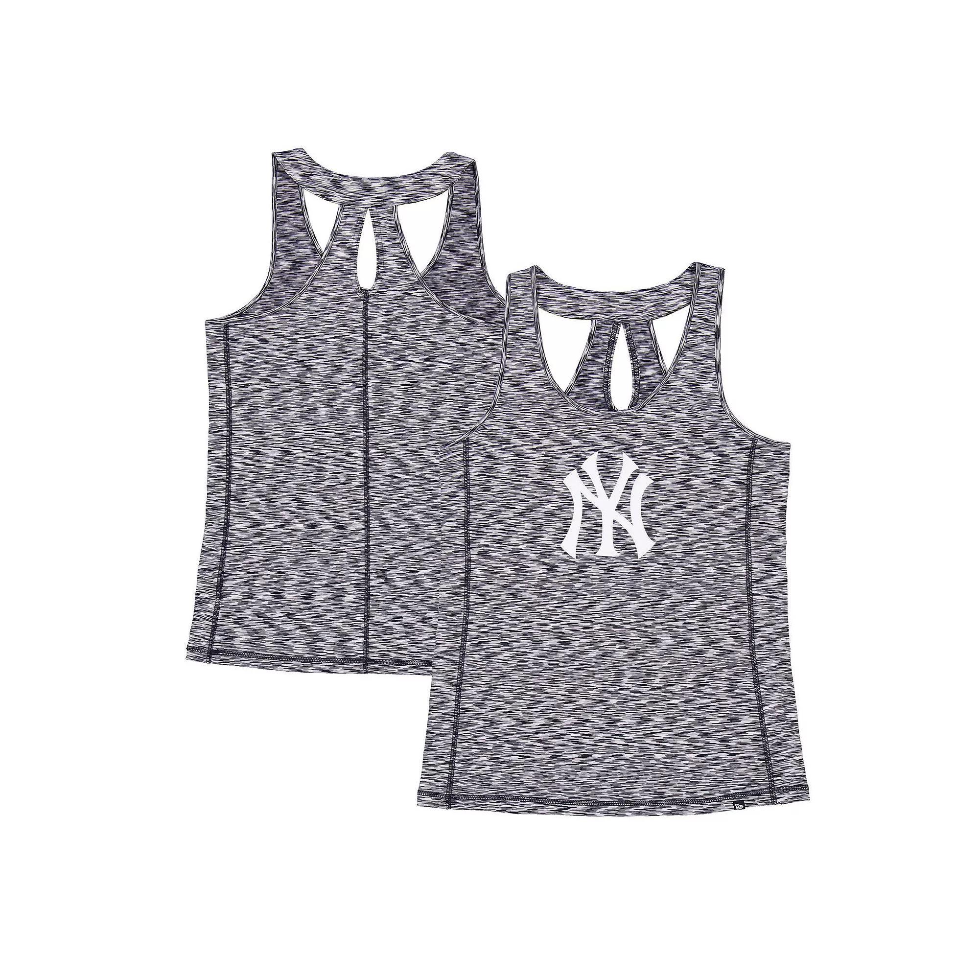 Womens New Era New York Yankees Space Dye Keyhole Back Tank Top Blue Product Image