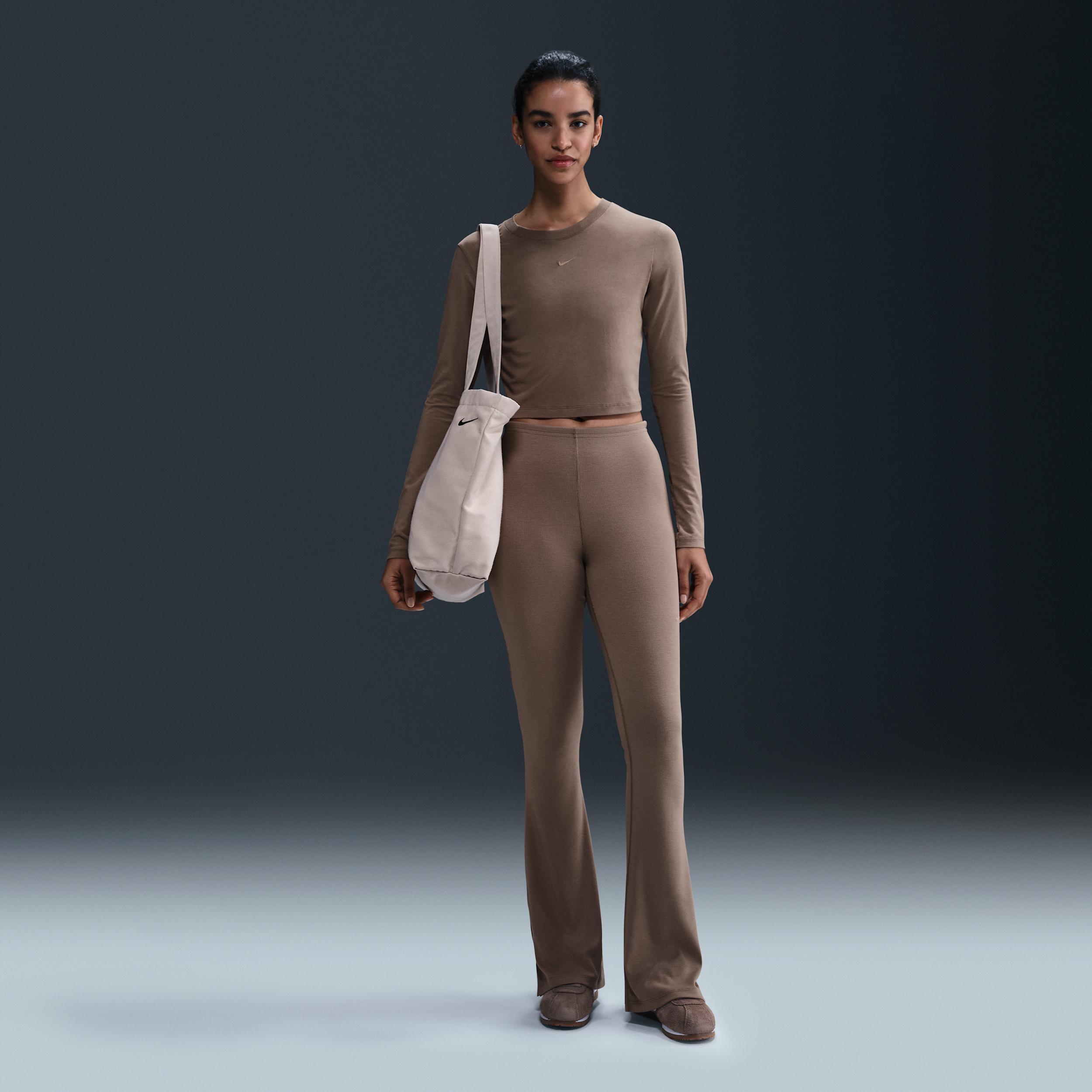 Women's Nike Sportswear Chill Knit Tight Mini-Rib Flared Leggings Product Image