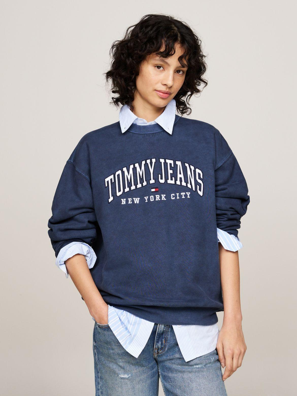 Tommy Jeans Womens Varsity Crew Neck Relaxed Sweatshirt Product Image