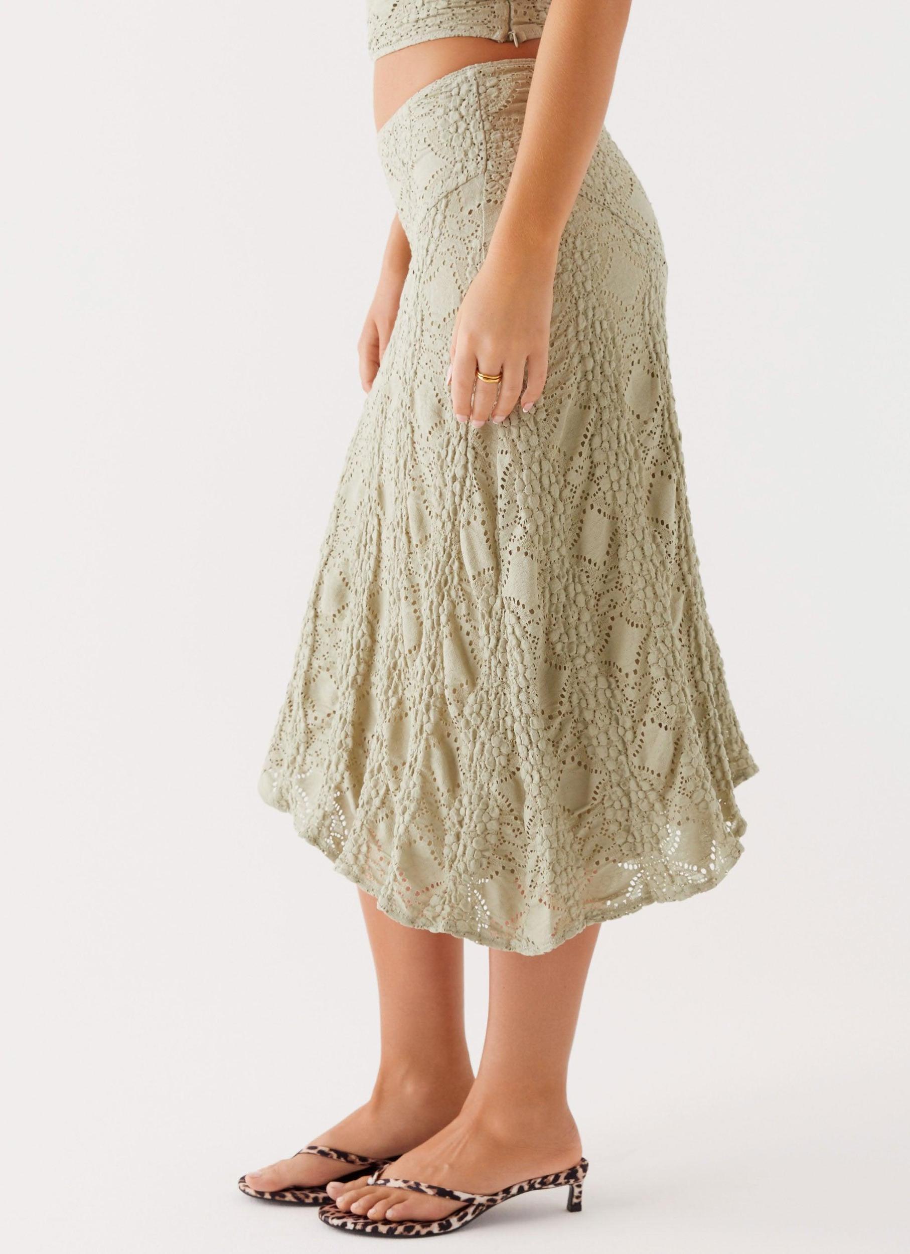 Diamond Sky Midi Skirt - Sage Product Image