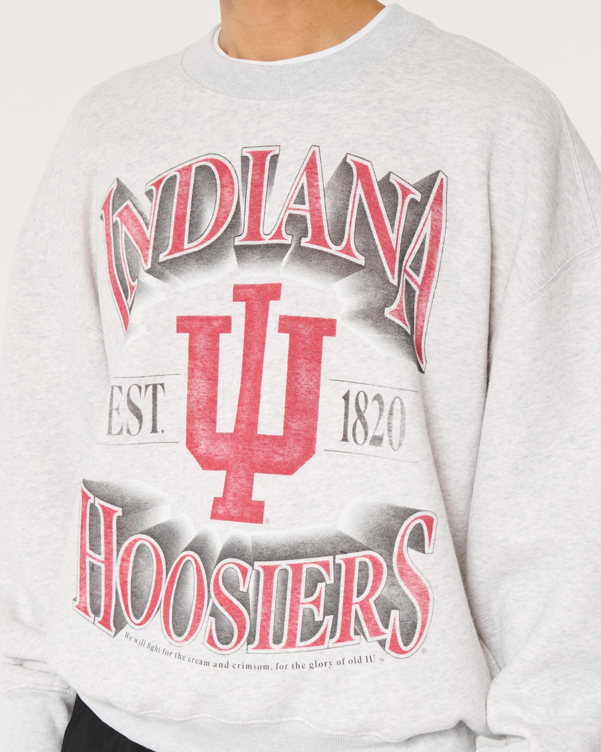 Boxy Indiana University Hoosiers Graphic Crew Sweatshirt Product Image