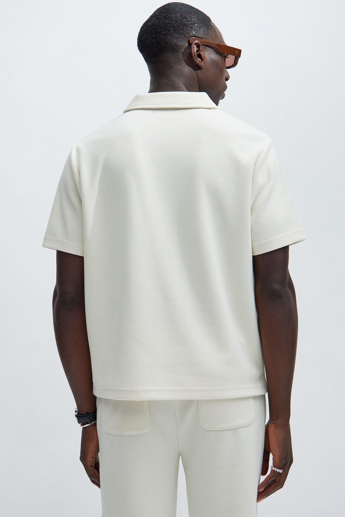 Cairo Textured Polo - Cream Product Image