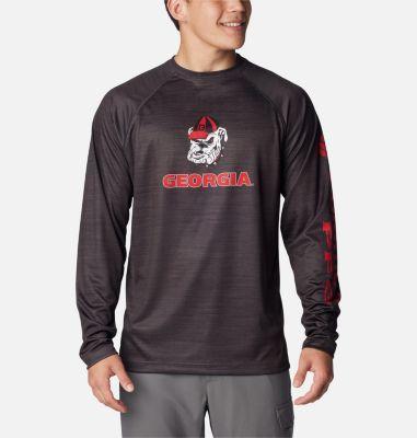 Mens Columbia Heather Charcoal Georgia Bulldogs PFG Terminal Tackle Omni-Shade Raglan Long Sleeve T-Shirt Product Image
