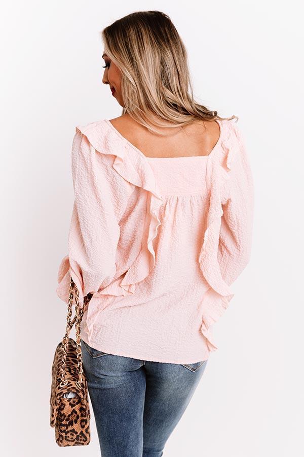 Dreams Of Tomorrow Ruffle Shift Top In Peach Product Image