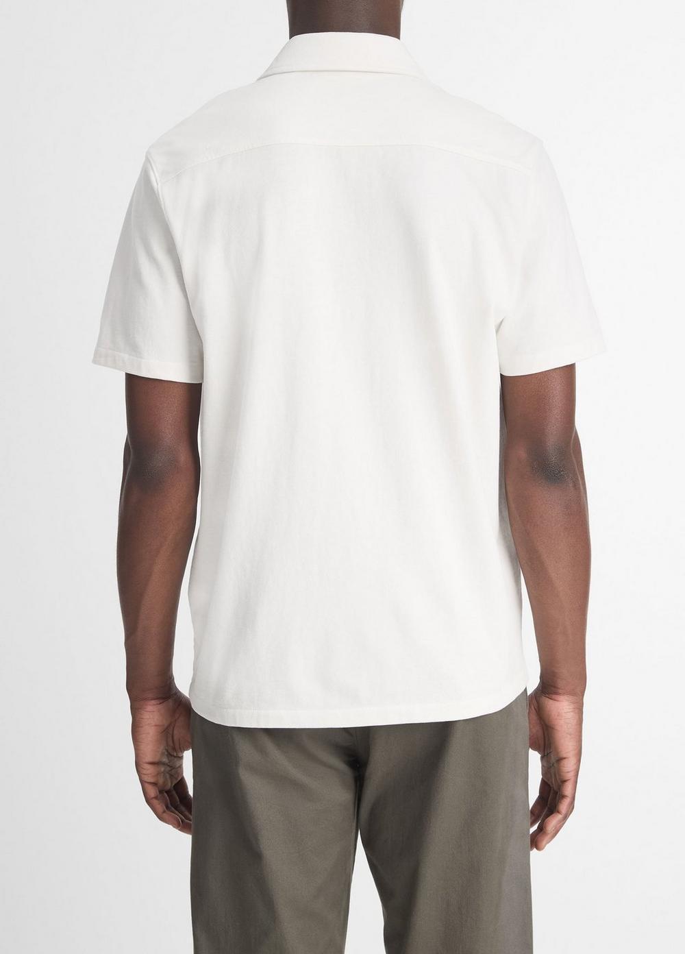 Mens Sueded Cotton Jersey Button-Front Shirt, Soft Black, Size XS Vince Product Image