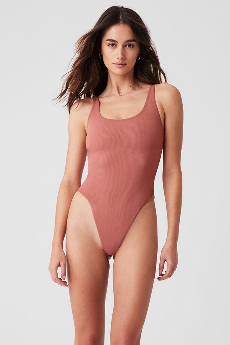 Mesh Sheer Illusion Bodysuit - Soft Terracotta Product Image