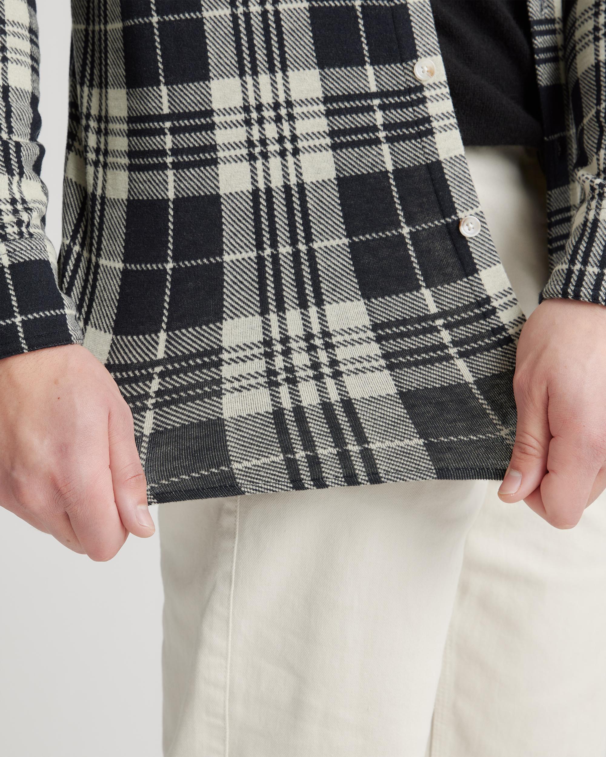 Quince | Men's Stretch Sweater Fleece Shirt in Light Grey, Recycled Polyester Product Image
