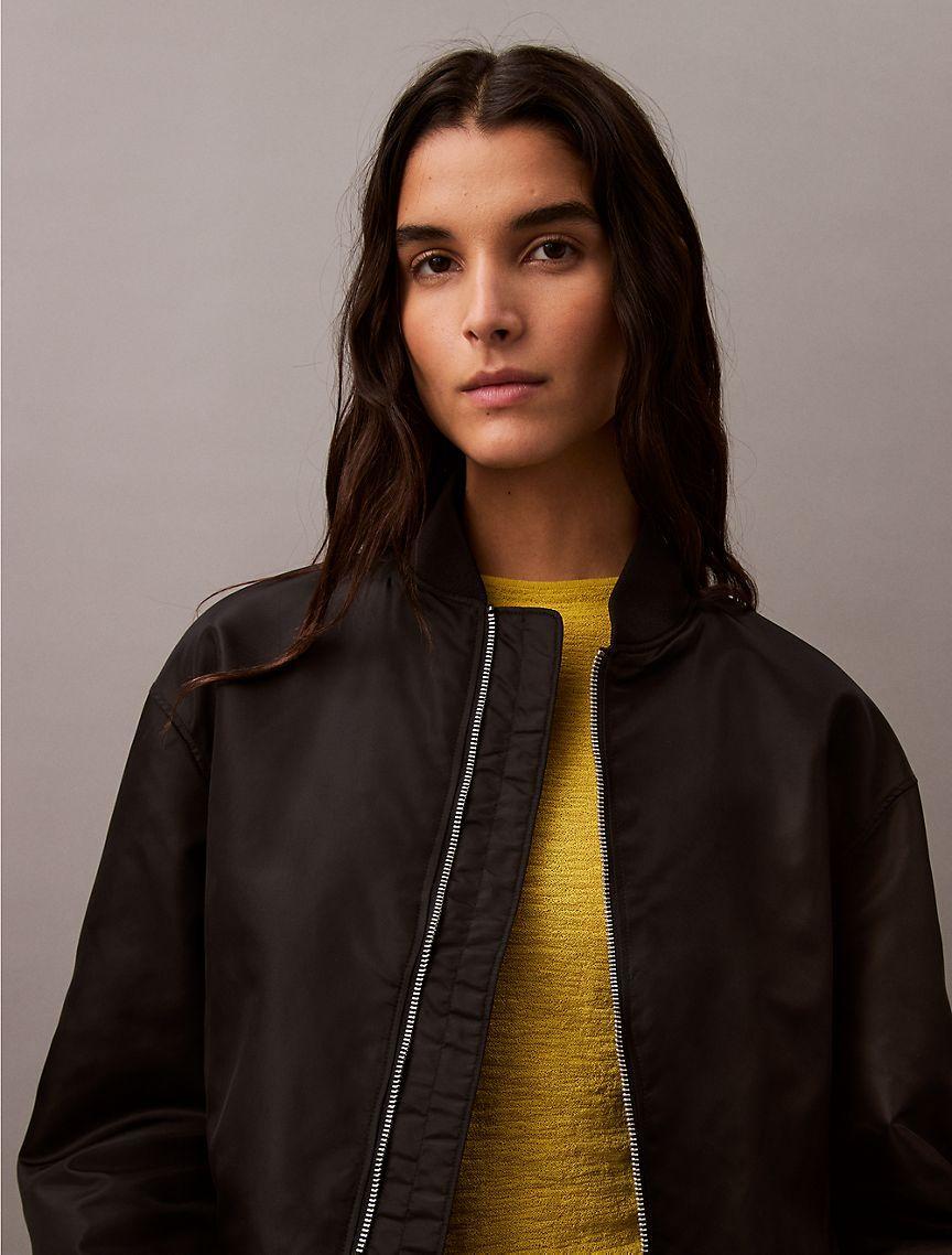 Calvin Klein Women's Nylon Bomber Jacket - Brown - M Product Image