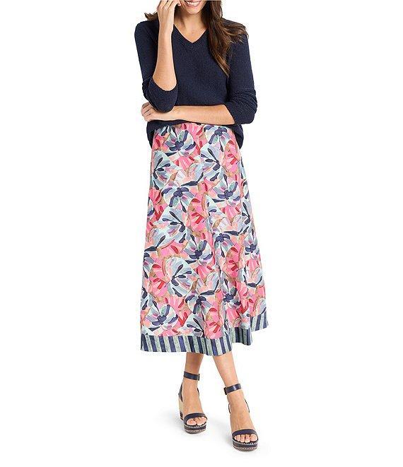 NIC + ZOE Woven Firework Foliage A-Line Midi Skirt Product Image