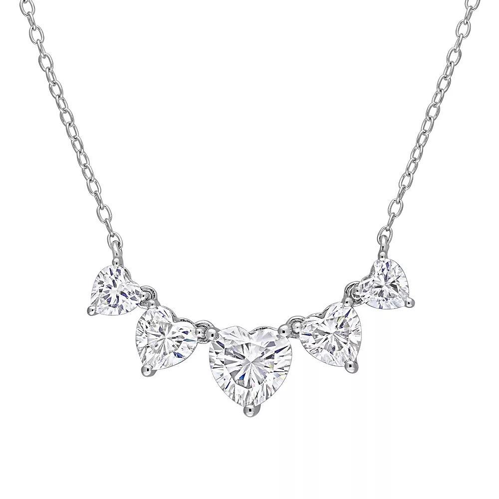 Stella Grace Sterling Silver 2 1/2 Carat T.W. Lab-Created Moissanite Multi-Heart Necklace, Womens Product Image