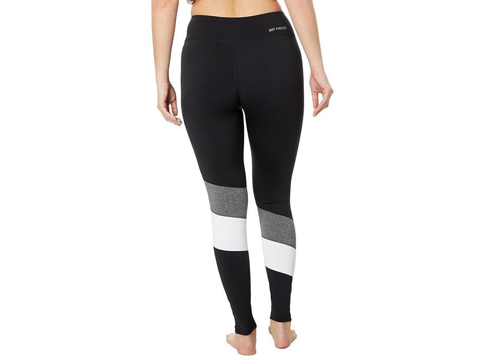 Hot Chillys Micro Elite Chamois Color-Block Tights Granite/White) Women's Clothing Product Image