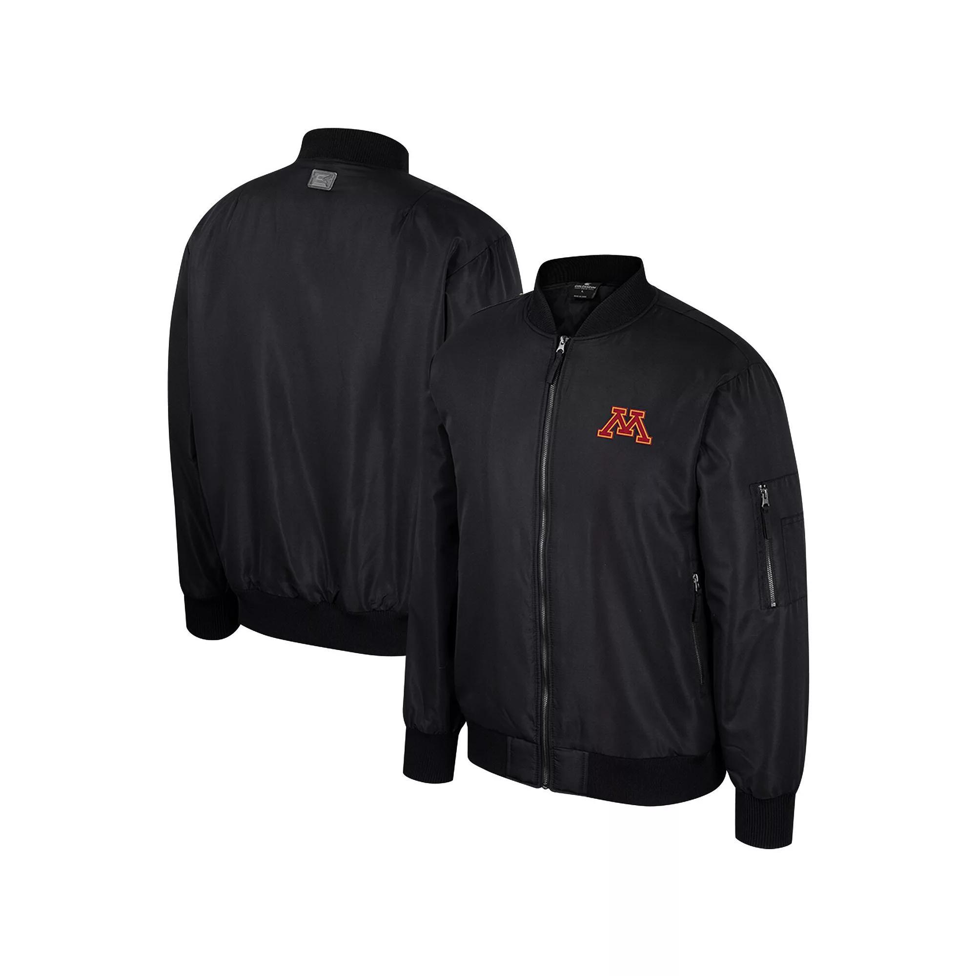Men's Colosseum  Black Ole Miss Rebels Full-Zip Bomber Jacket, Size: XL Product Image
